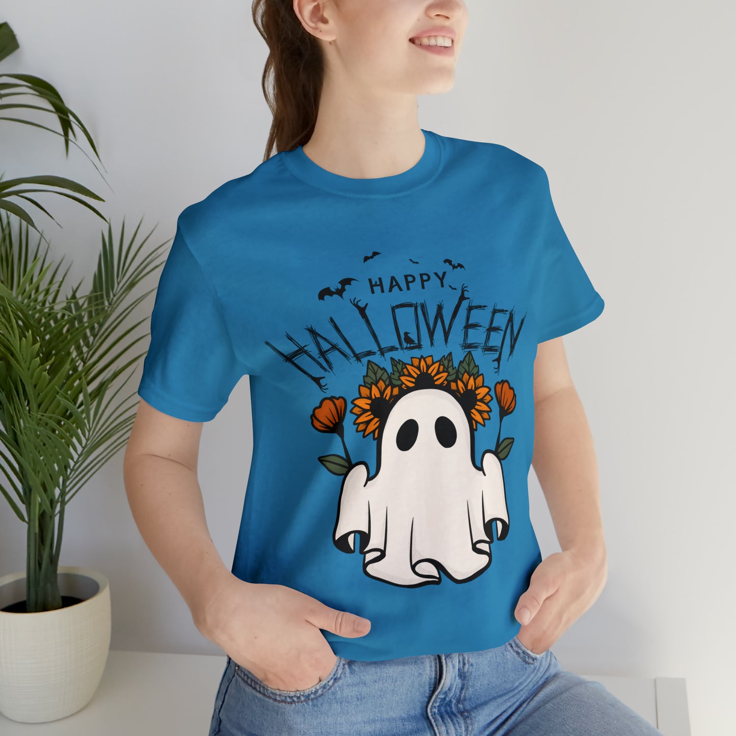 Tee-shirt à manches courtes en jersey unisexe - Halloween - Petit Fantôme - 03
