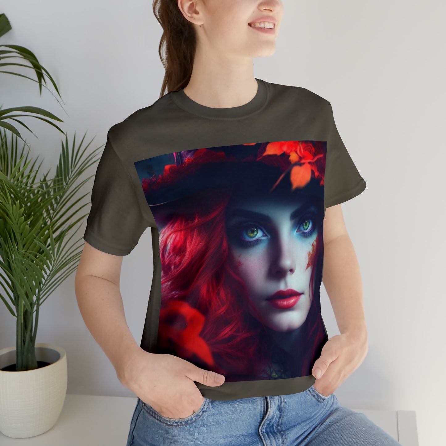 Camiseta de manga corta unisex Jersey - Halloween Witch AI - 04