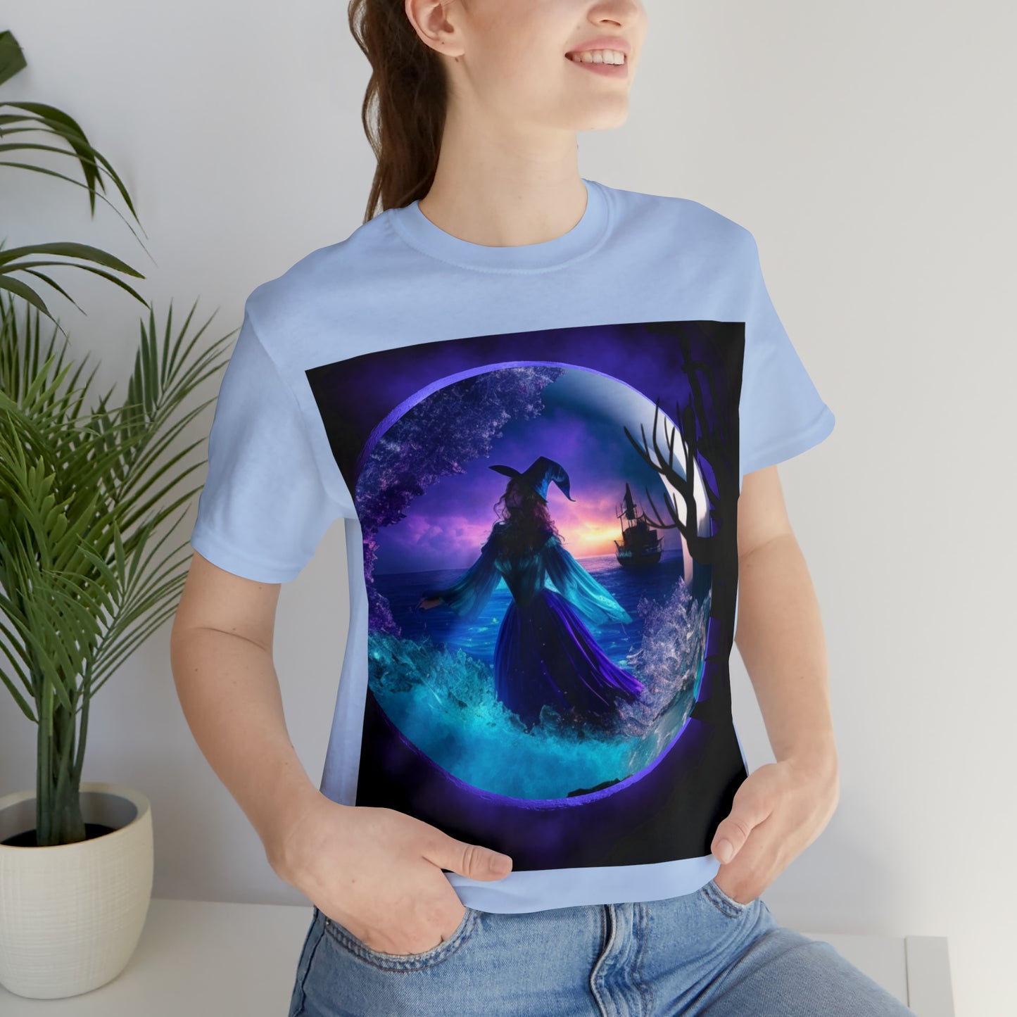 Camiseta de manga corta unisex Jersey - Halloween Witch AI - 02
