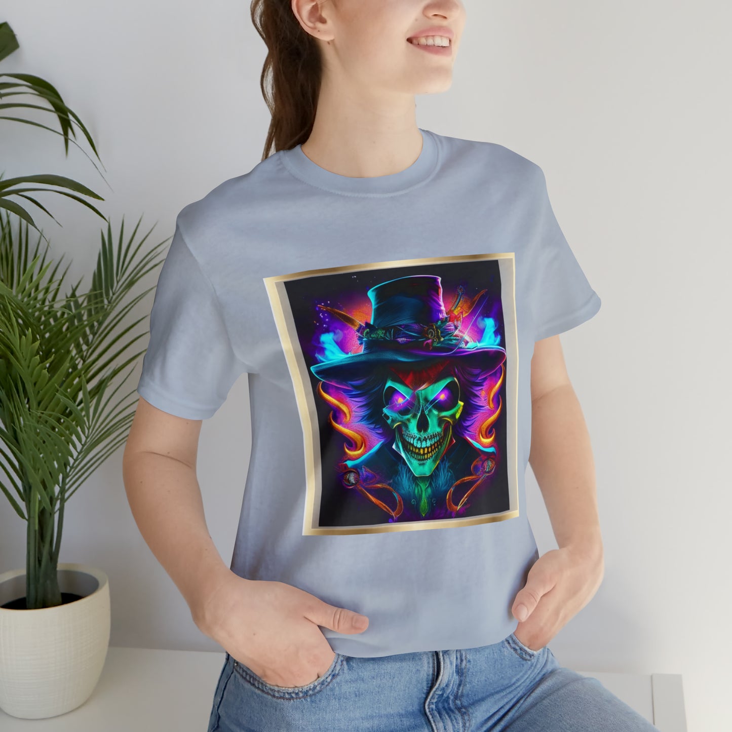 Camiseta de manga corta unisex Jersey - Calaveras de brujas de Halloween - 09