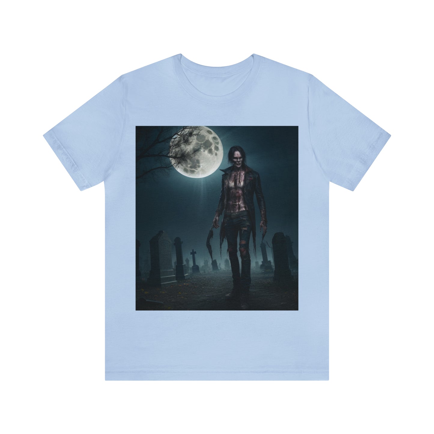 Camiseta de manga corta Unisex Jersey - Halloween Skeleton man AI - 04