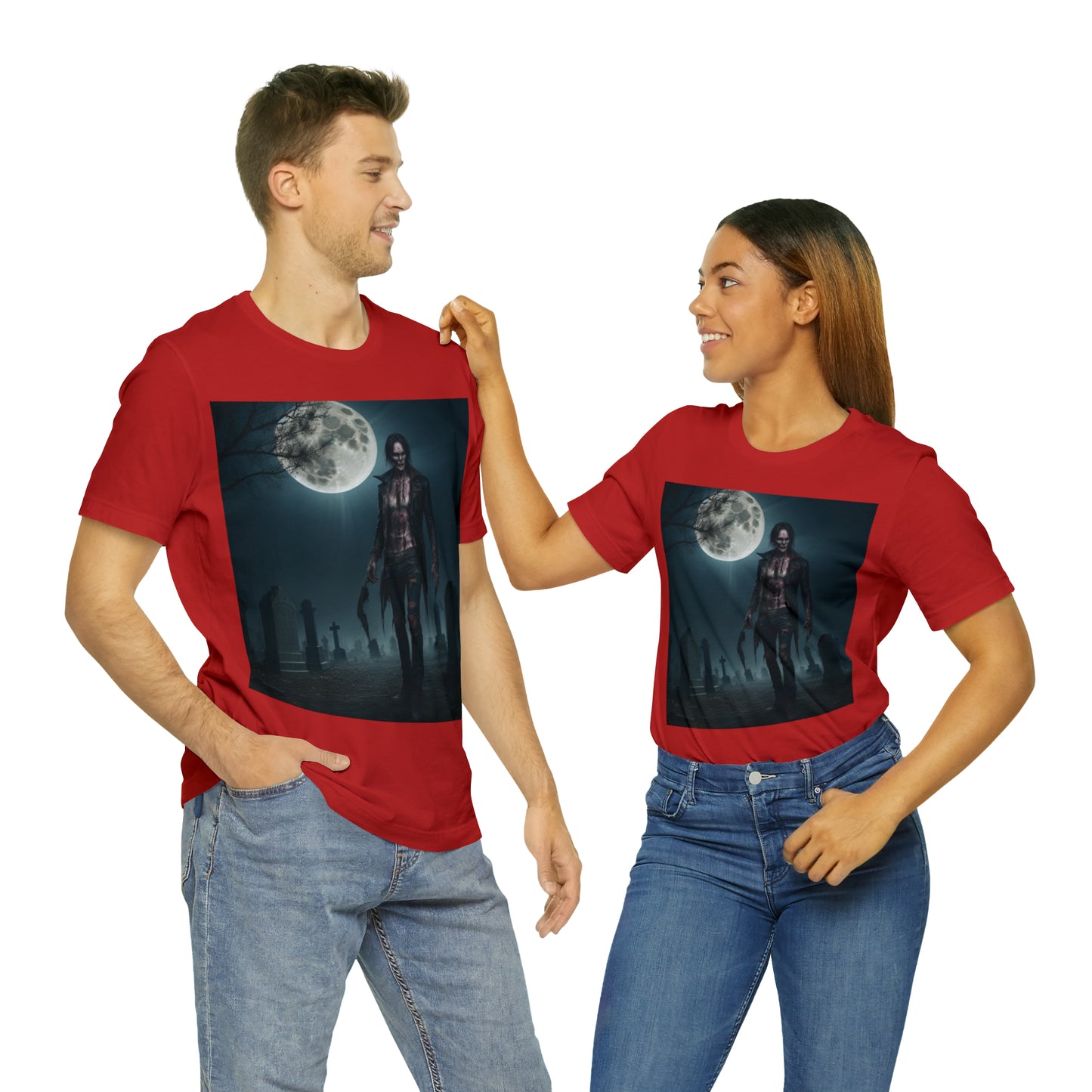 Camiseta de manga corta Unisex Jersey - Halloween Skeleton man AI - 04