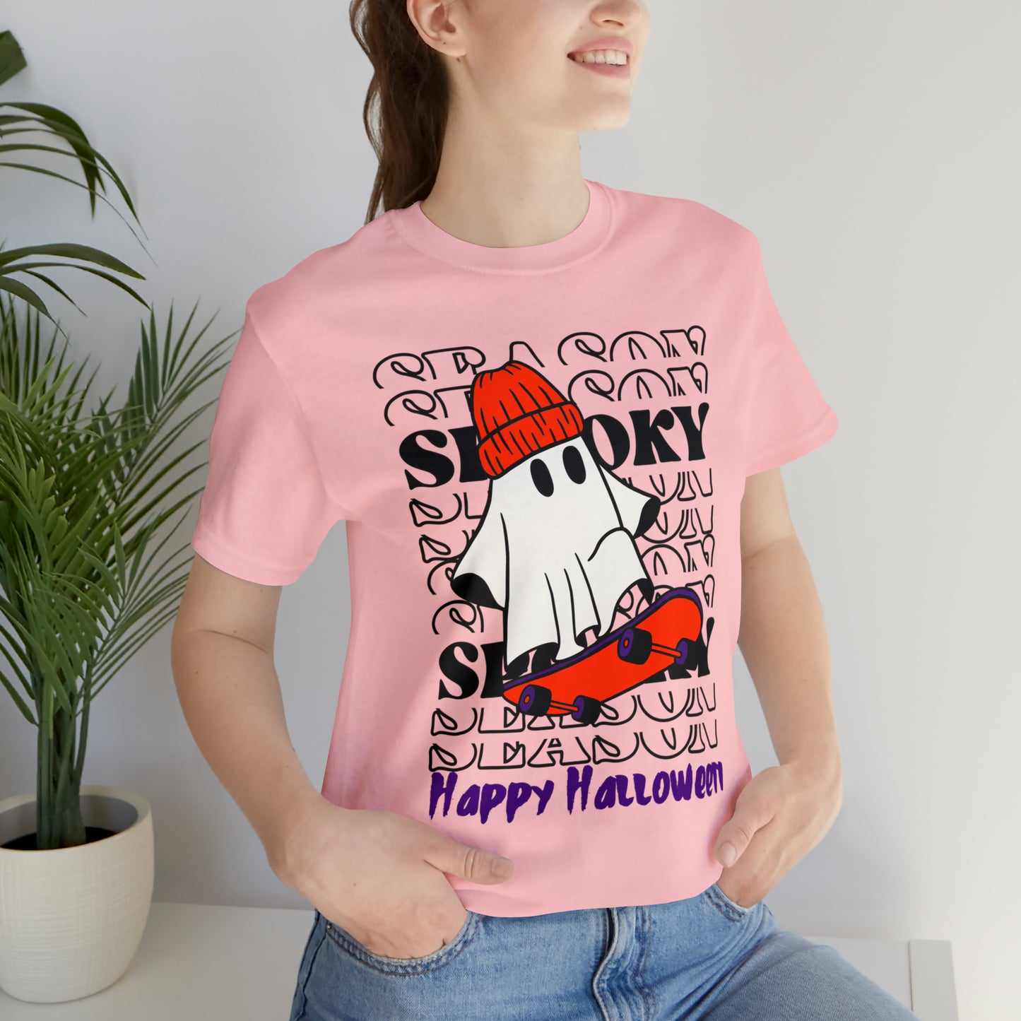 Camiseta de manga corta de jersey unisex - Halloween - Pequeño fantasma - 02