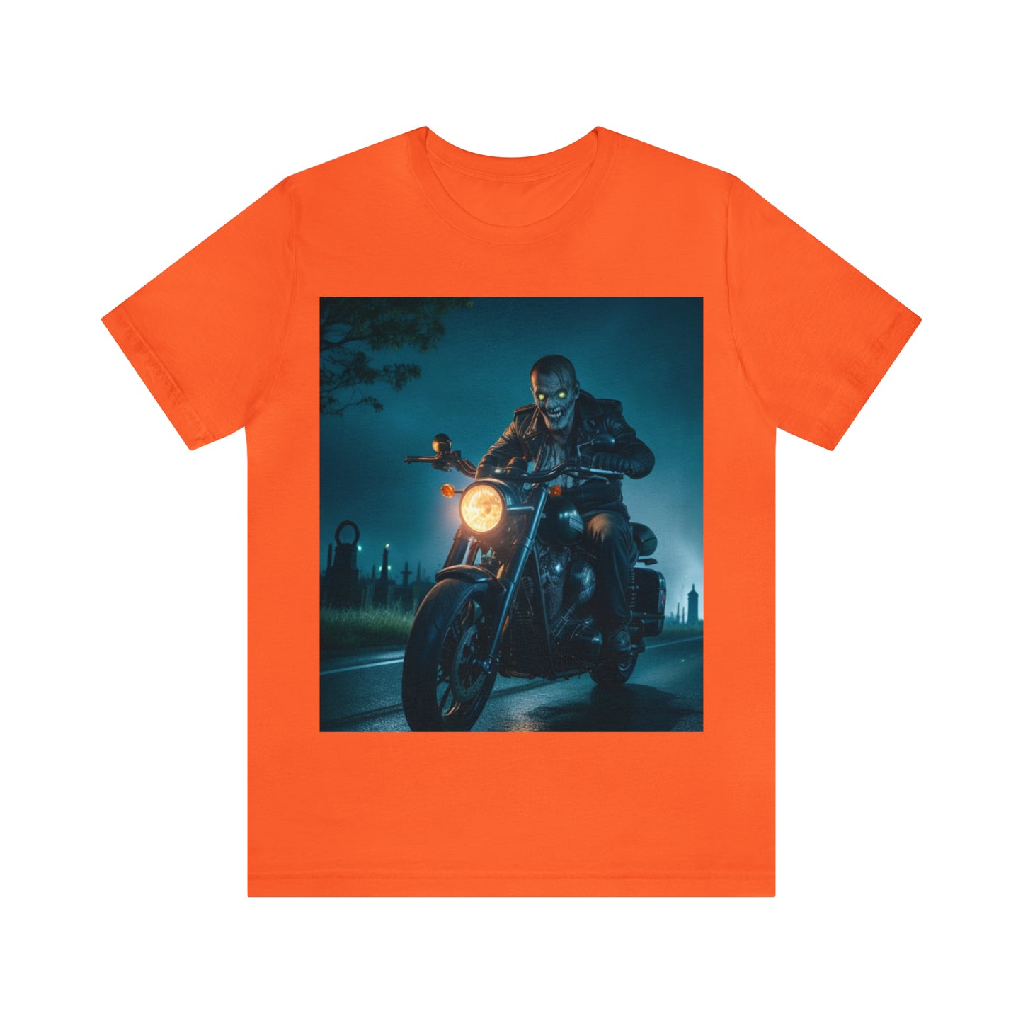Camiseta de manga corta unisex Jersey - Halloween Motociclista AI - 03