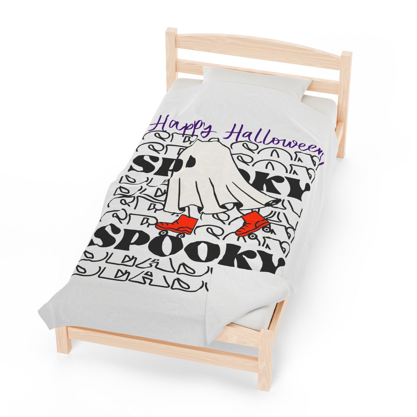 Couverture en Peluche Velours - Halloween - Petit Fantôme - 10