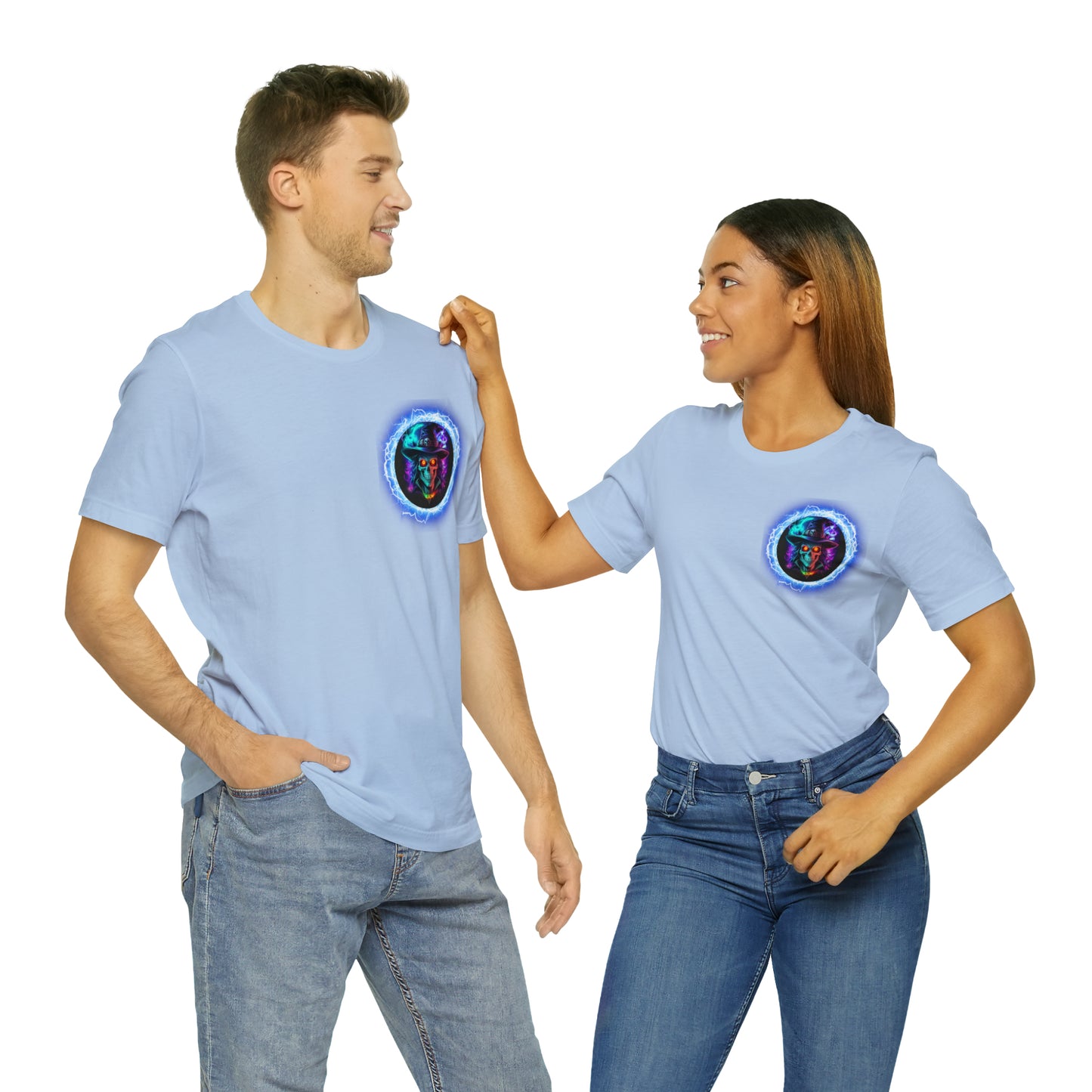 Camiseta de manga corta unisex Jersey - Calaveras de brujas de Halloween - 07