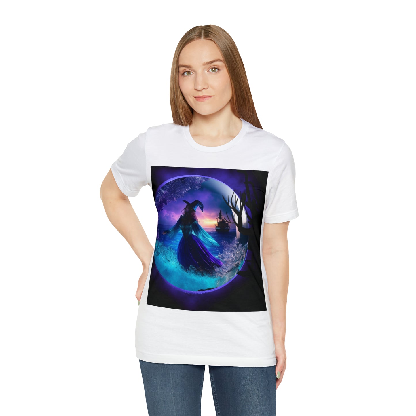 Camiseta de manga corta unisex Jersey - Halloween Witch AI - 02