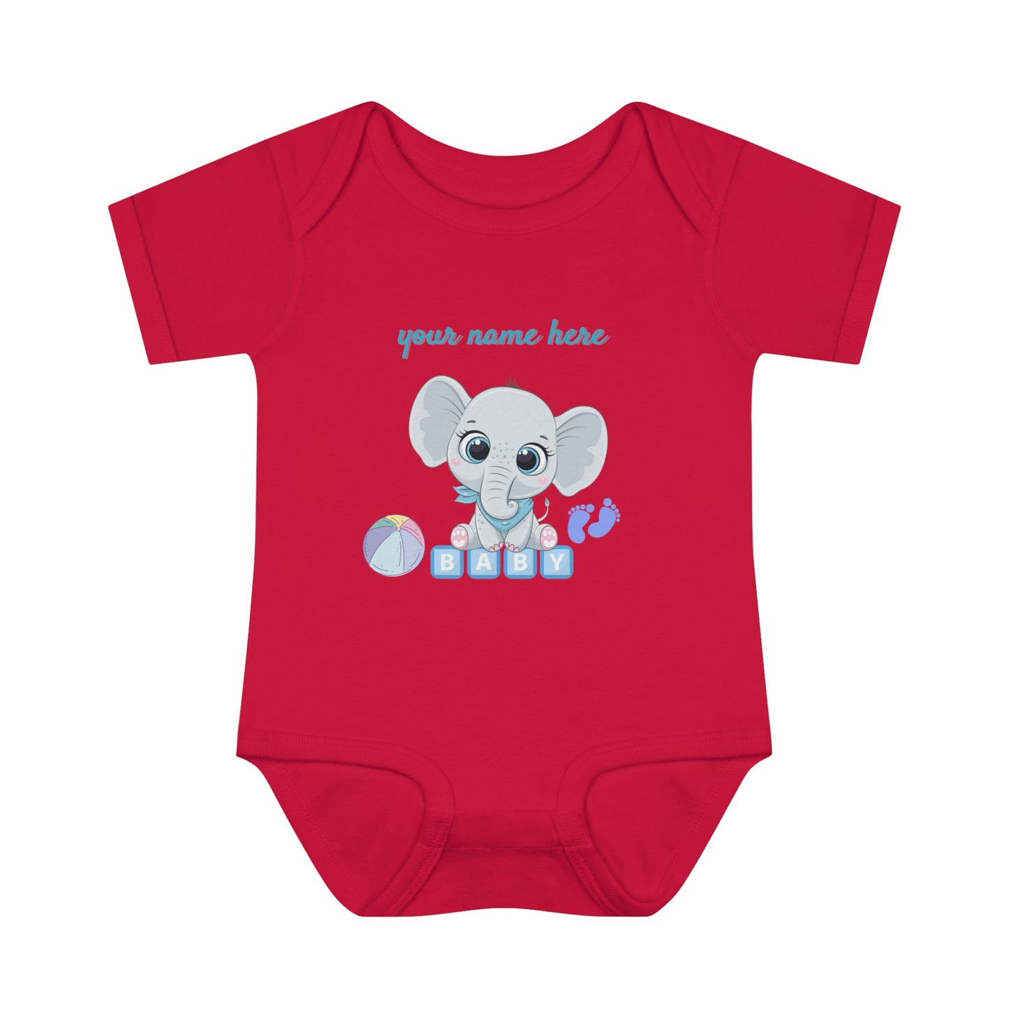 Body côtelé pour bébé - Bébé éléphant - Personnalisé - 01