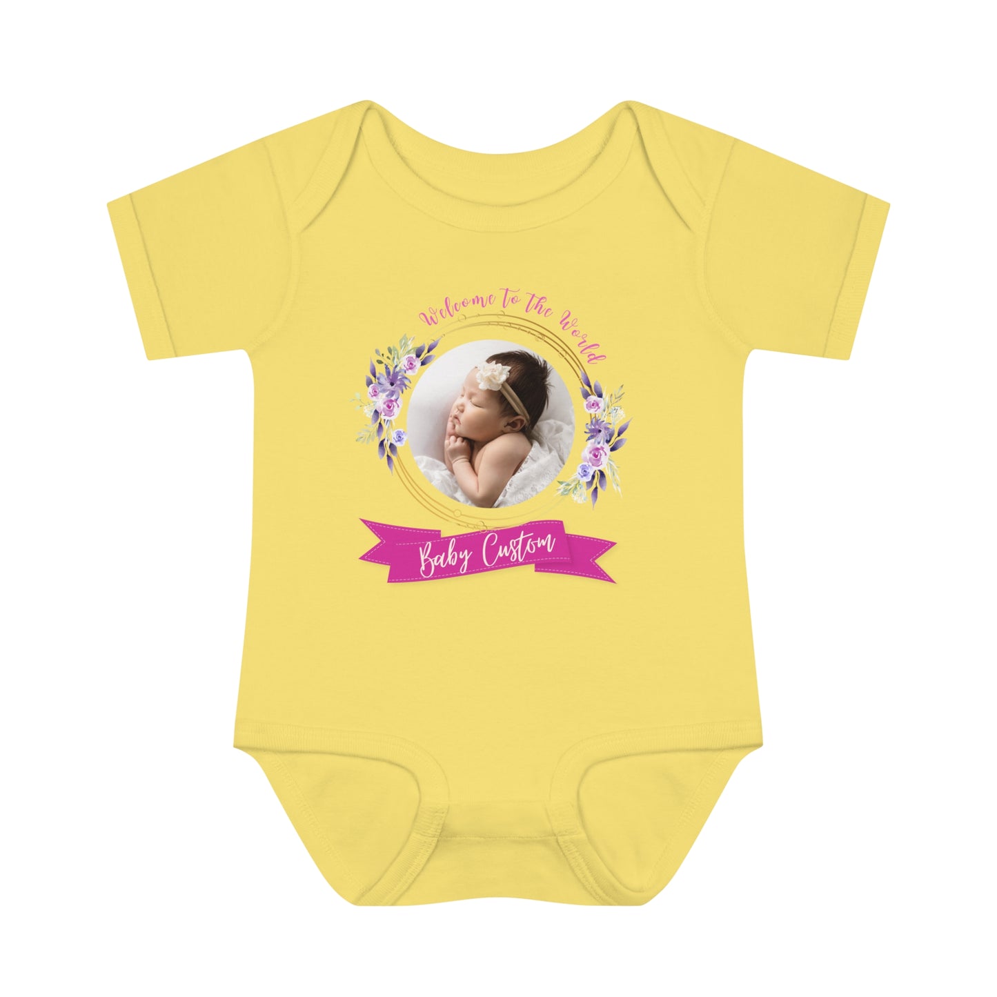 Body de costilla para bebé infantil - Bebé de bienvenida - Personalizado - 01