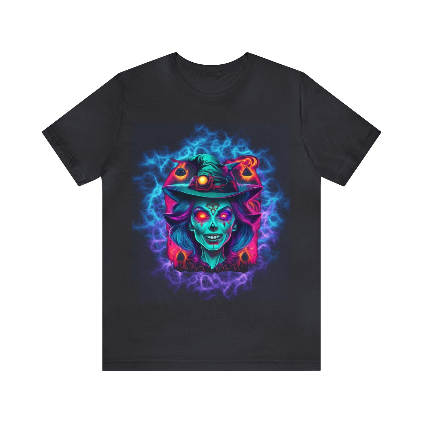 Unisex Jersey Short Sleeve Tee - Halloween Witch Skulls - 05