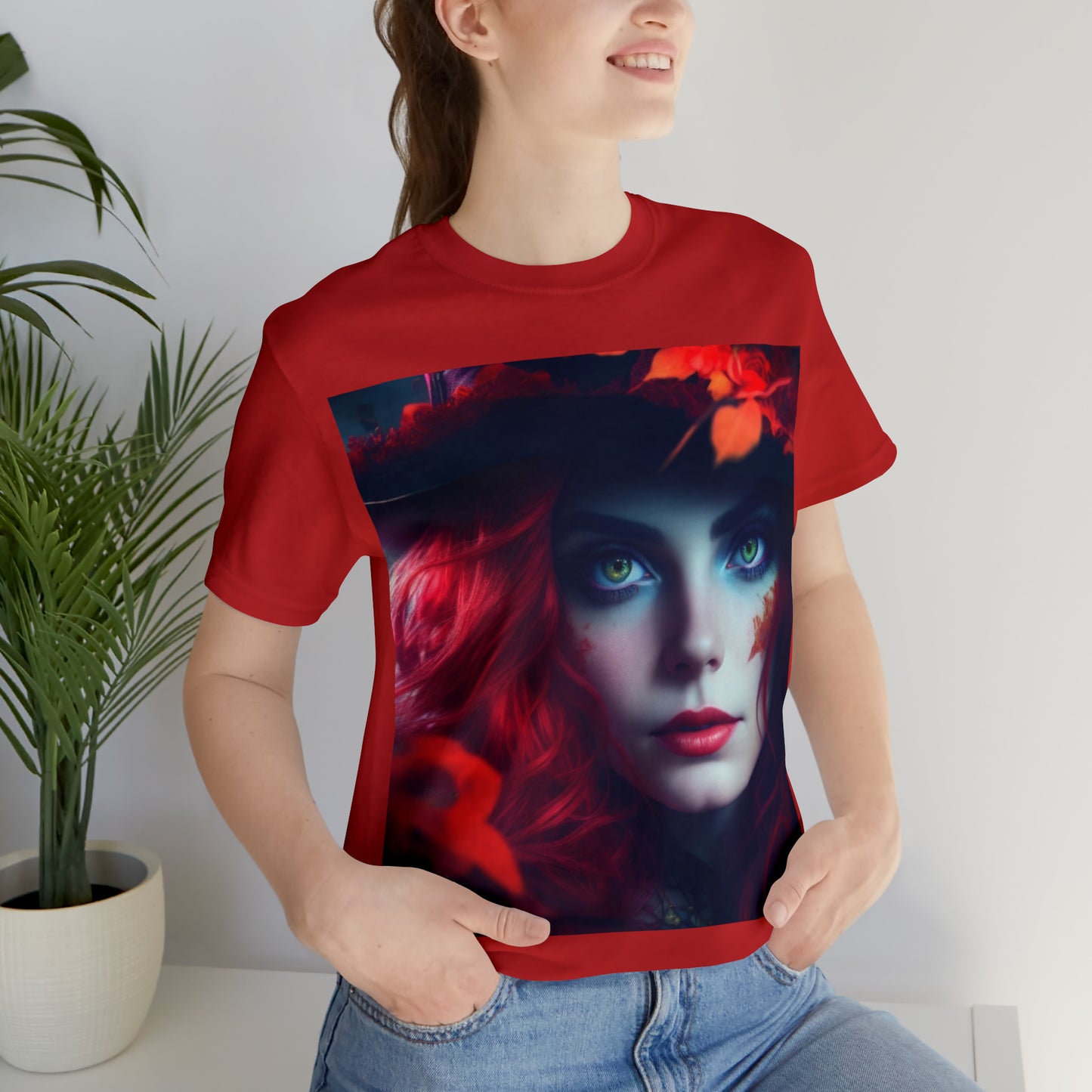 Camiseta de manga corta unisex Jersey - Halloween Witch AI - 04