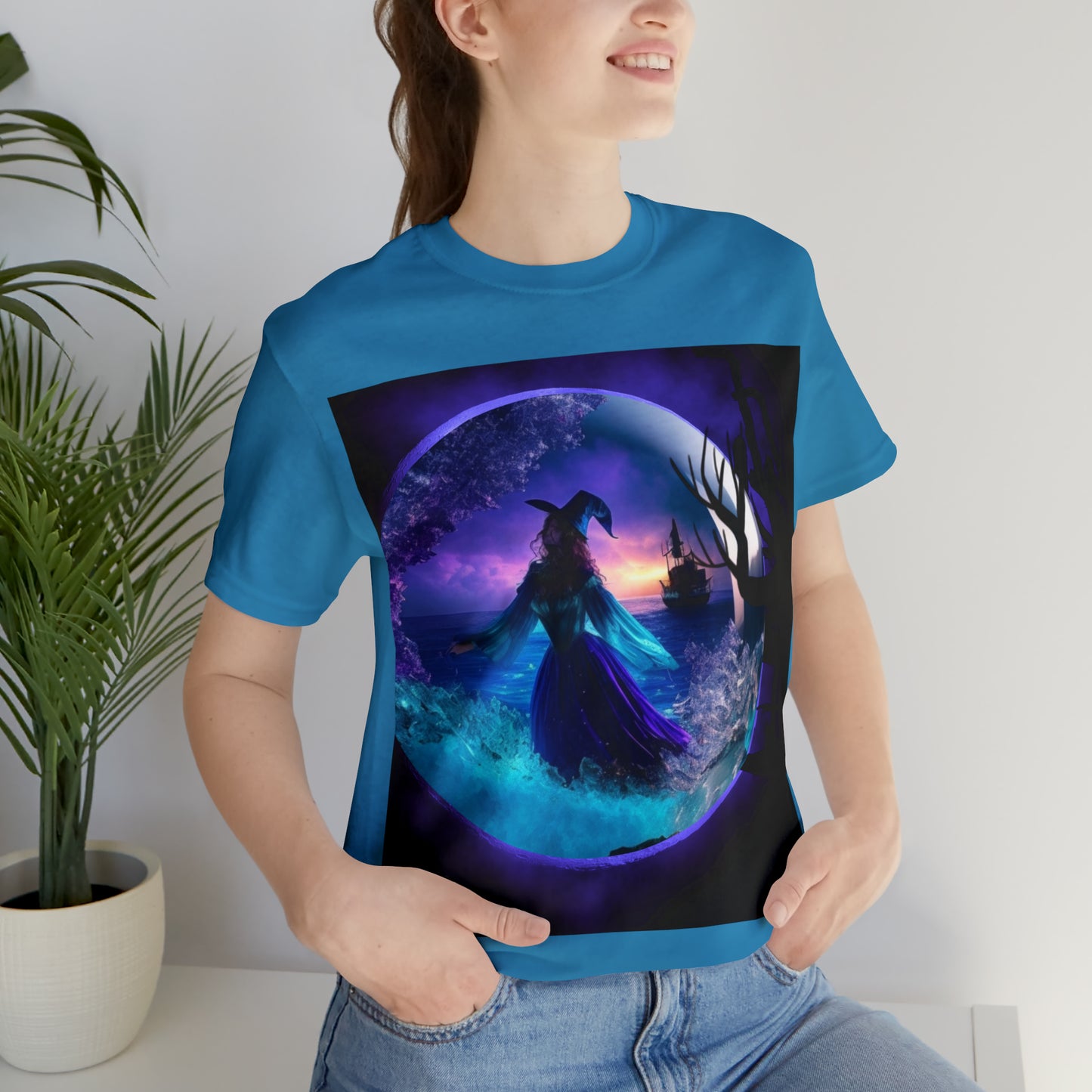 Camiseta de manga corta unisex Jersey - Halloween Witch AI - 02