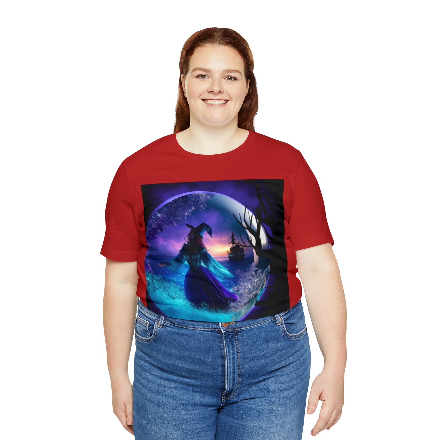 Camiseta de manga corta unisex Jersey - Halloween Witch AI - 02