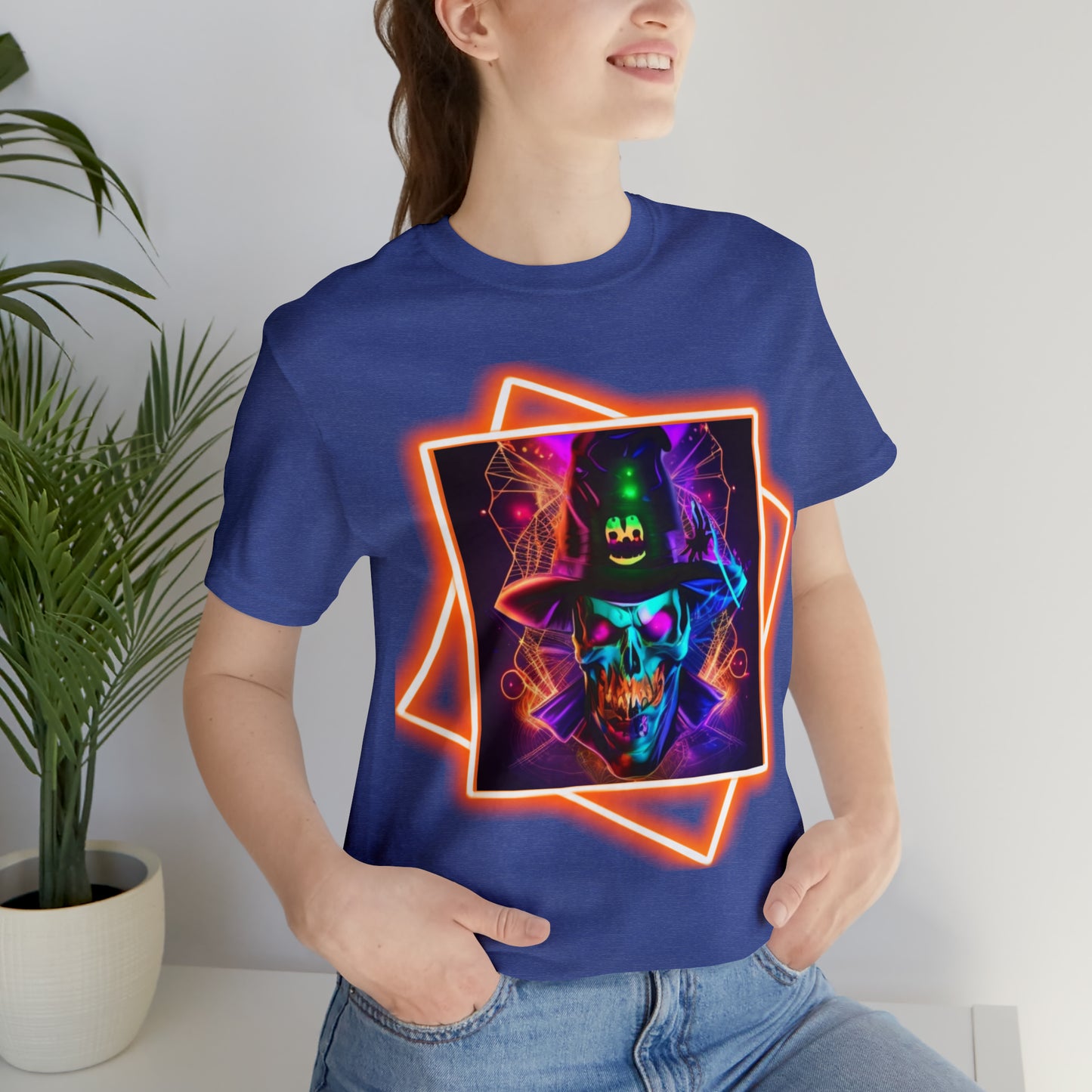 Camiseta de manga corta unisex Jersey - Calaveras de brujas de Halloween - 03