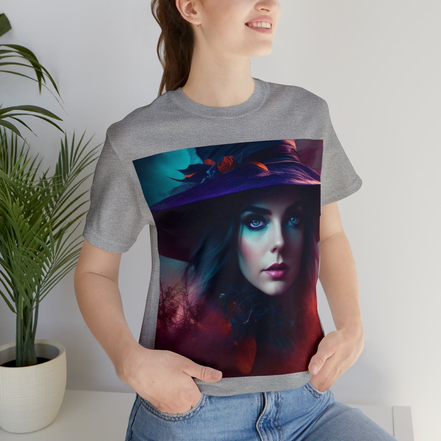 Camiseta de manga corta unisex Jersey - Halloween Witch AI - 08