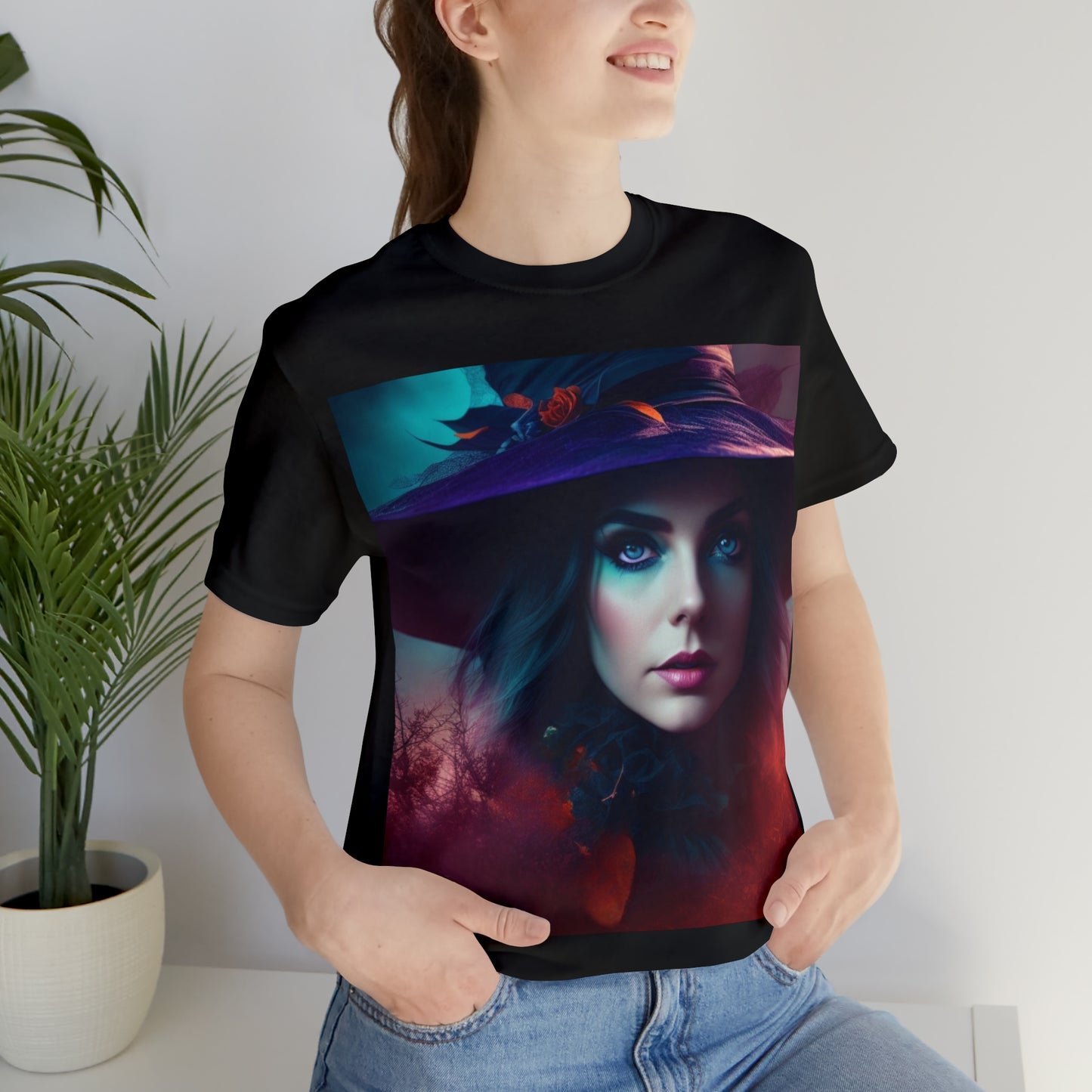 Camiseta de manga corta unisex Jersey - Halloween Witch AI - 08