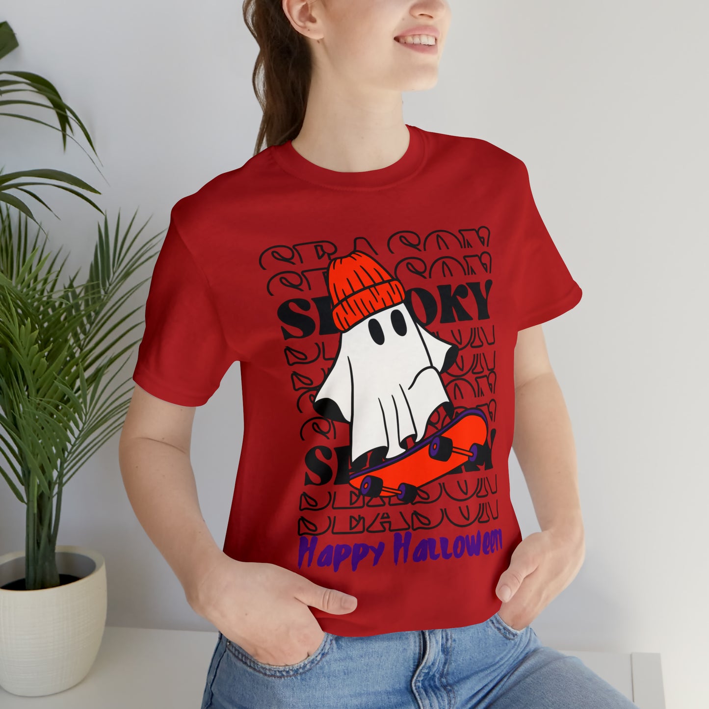 Camiseta de manga corta de jersey unisex - Halloween - Pequeño fantasma - 02