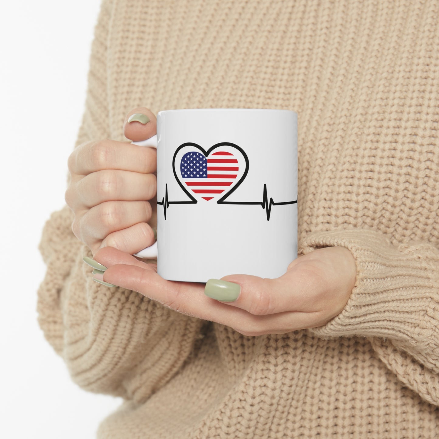 Taza de cerámica 11 oz - Bandera de Estados Unidos