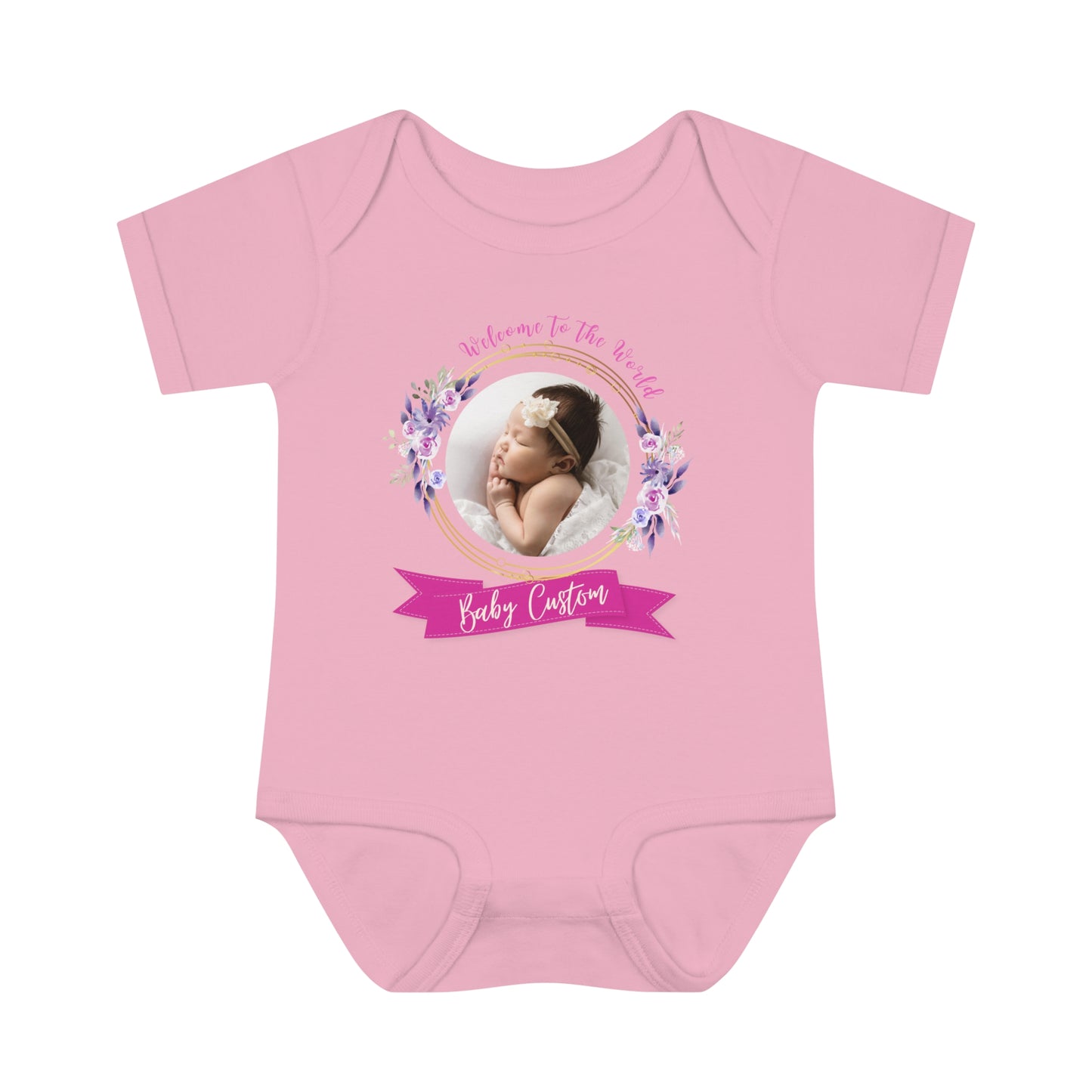Body de costilla para bebé infantil - Bebé de bienvenida - Personalizado - 01