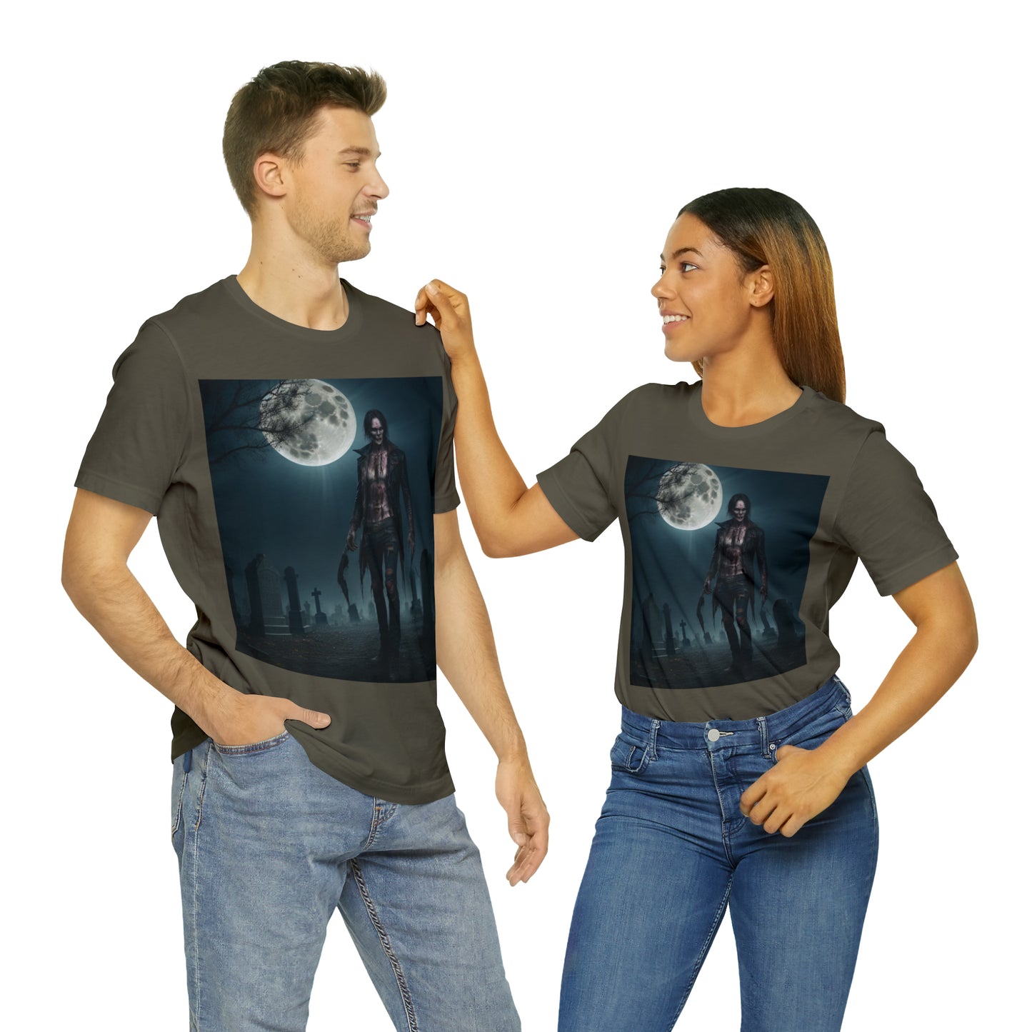 Unisex Jersey Short Sleeve Tee - Halloween Skeleton man AI - 04