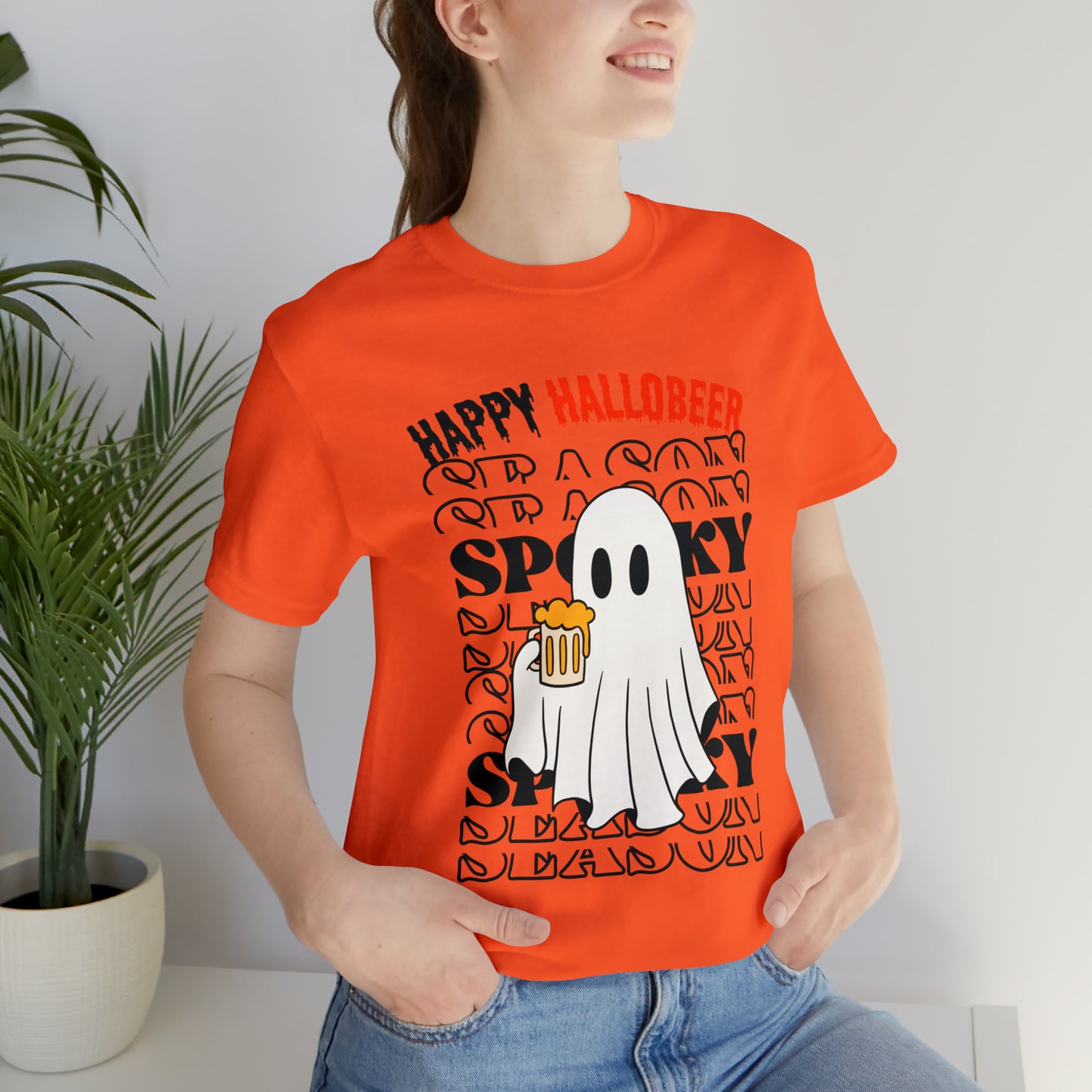Tee-shirt à manches courtes en jersey unisexe - Halloween - Petit Fantôme - 01
