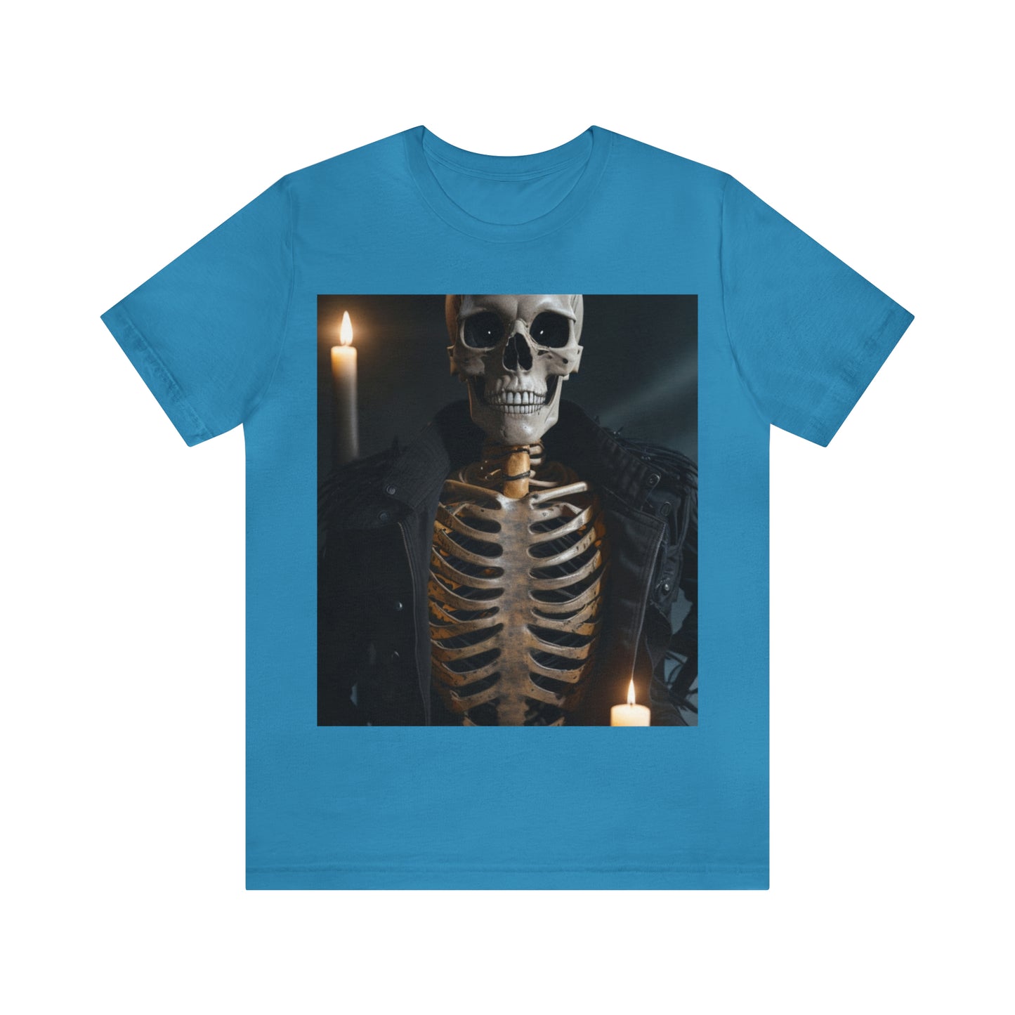 Camiseta de manga corta Unisex Jersey - Halloween Skeleton man AI - 03