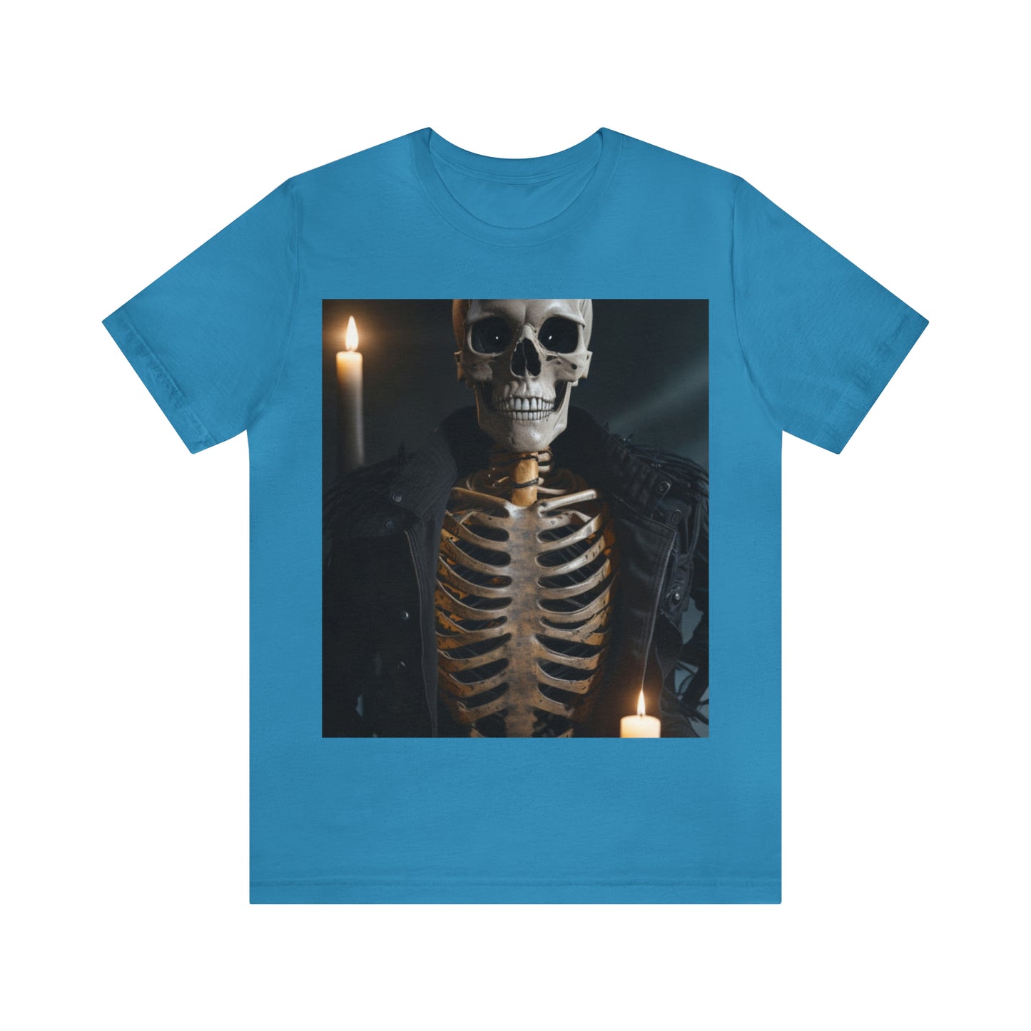 Unisex Jersey Short Sleeve Tee - Halloween Skeleton man AI - 03