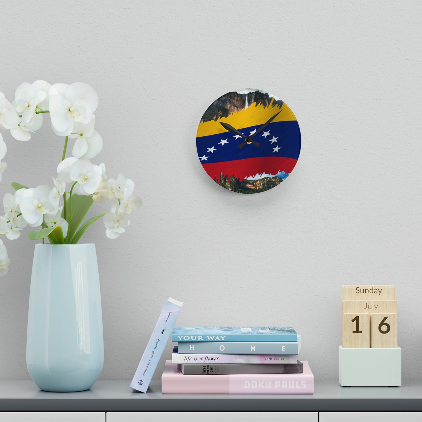 Reloj de pared acrílico - Bandera de Venezuela