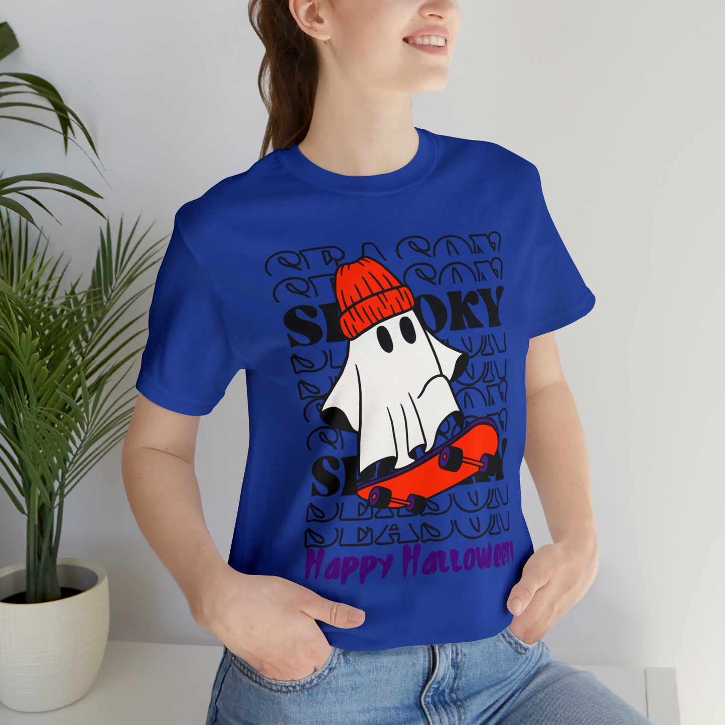 Camiseta de manga corta de jersey unisex - Halloween - Pequeño fantasma - 02