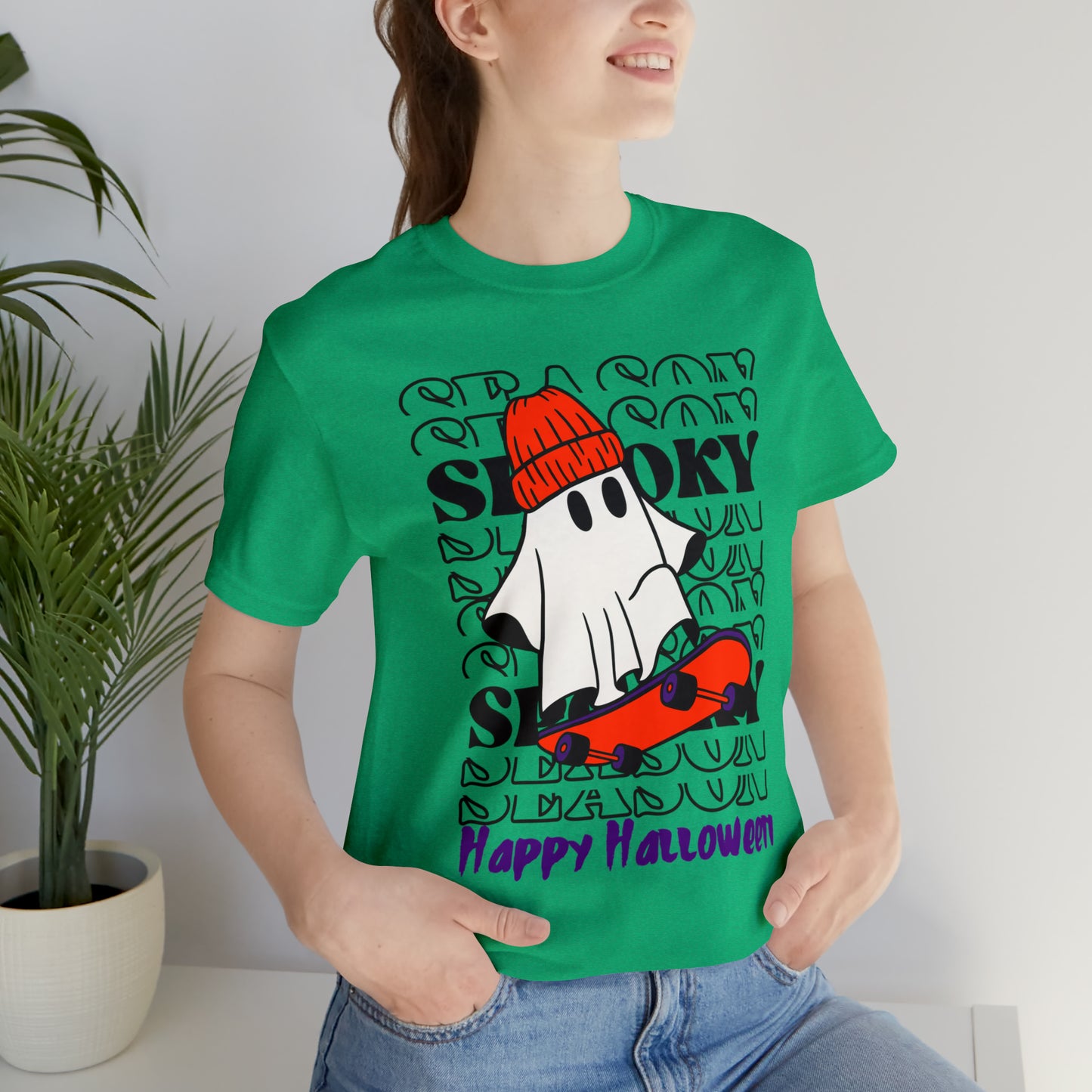 Camiseta de manga corta de jersey unisex - Halloween - Pequeño fantasma - 02