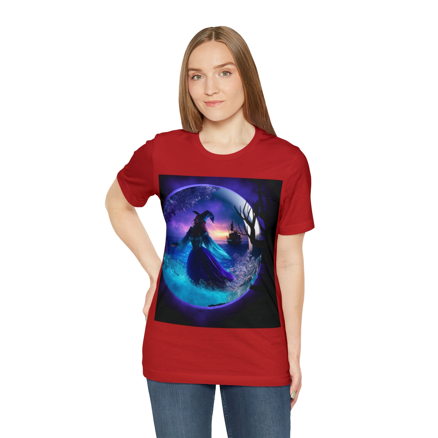 Camiseta de manga corta unisex Jersey - Halloween Witch AI - 02