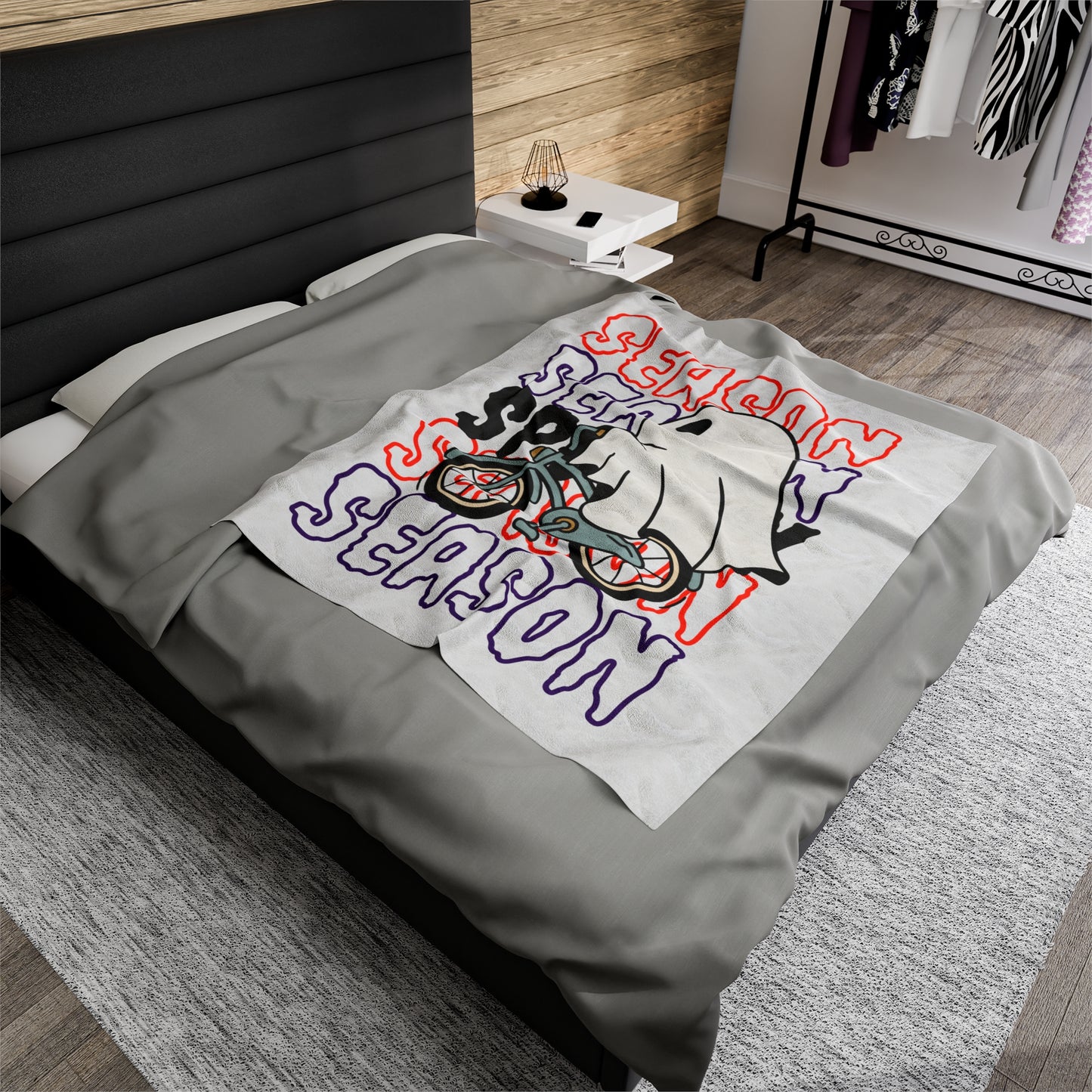Couverture en Peluche en Velours - Halloween - Petit Fantôme - 18