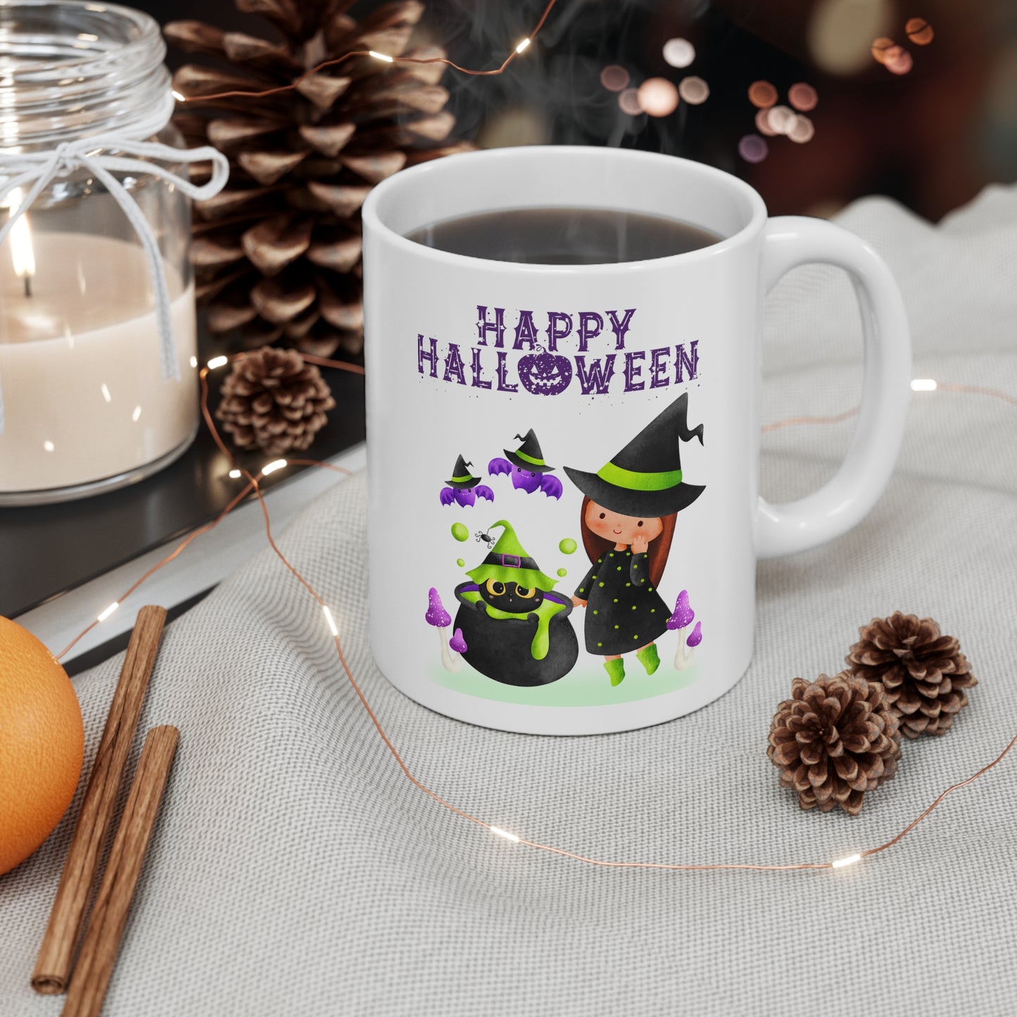 Mug en céramique 11oz - Halloween - Jeune sorcière - 01
