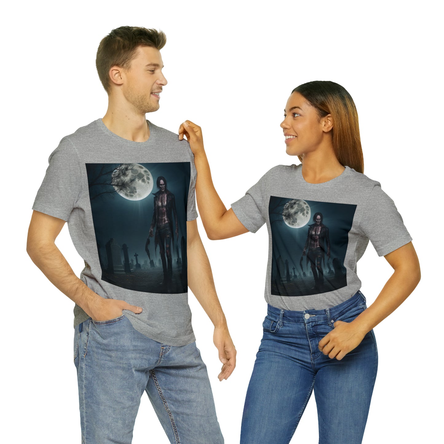 Unisex Jersey Short Sleeve Tee - Halloween Skeleton man AI - 04