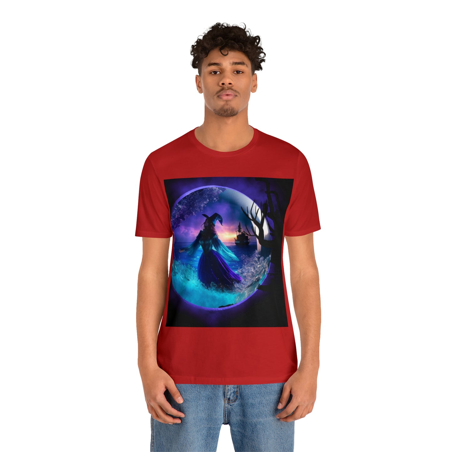Camiseta de manga corta unisex Jersey - Halloween Witch AI - 02