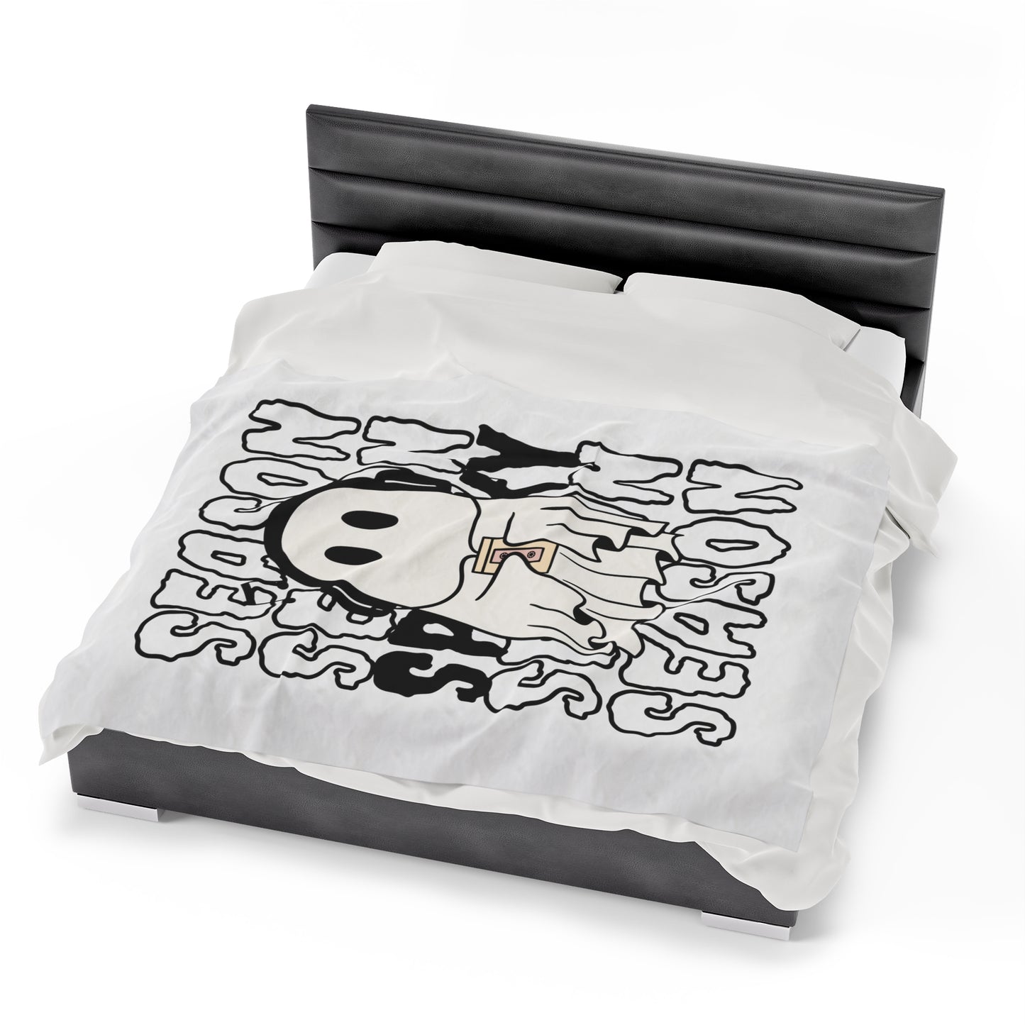 Couverture en Peluche en Velours - Halloween - Petit Fantôme - 16