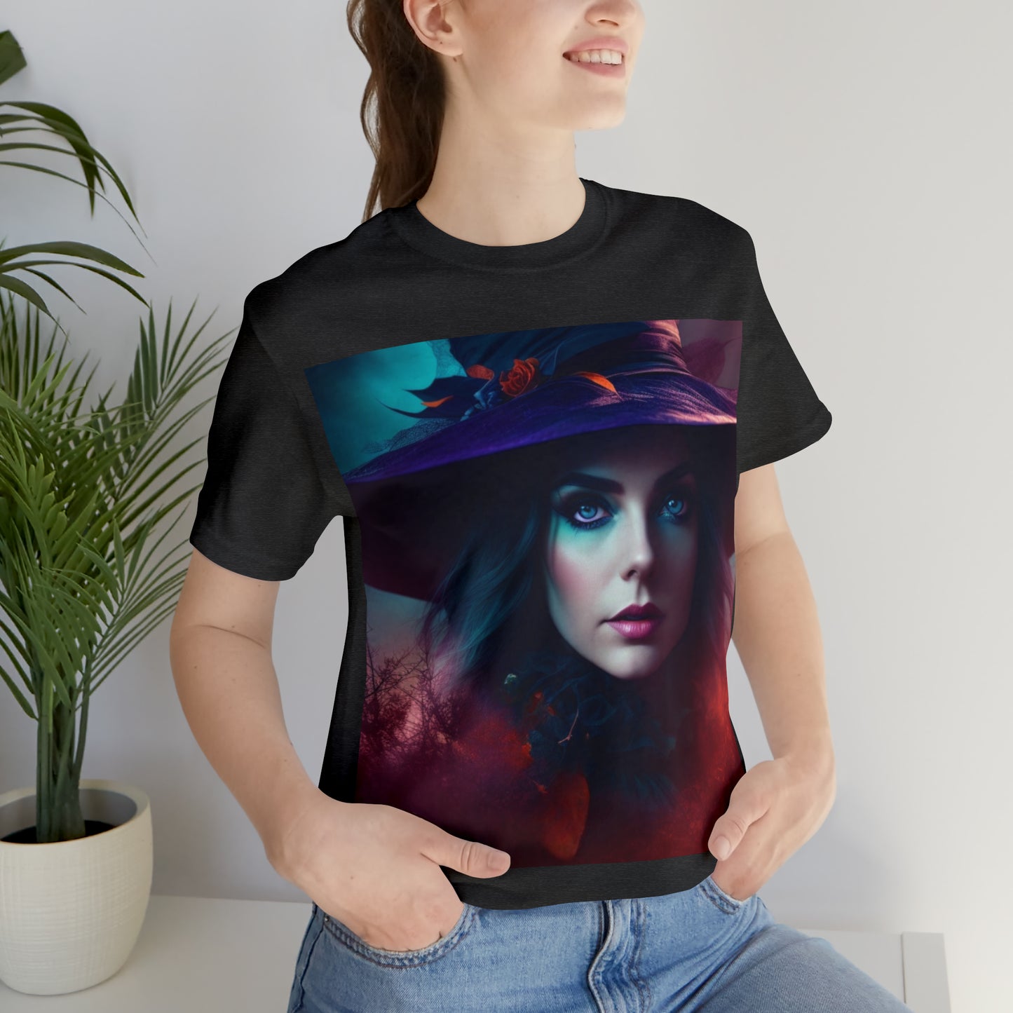 Camiseta de manga corta unisex Jersey - Halloween Witch AI - 08