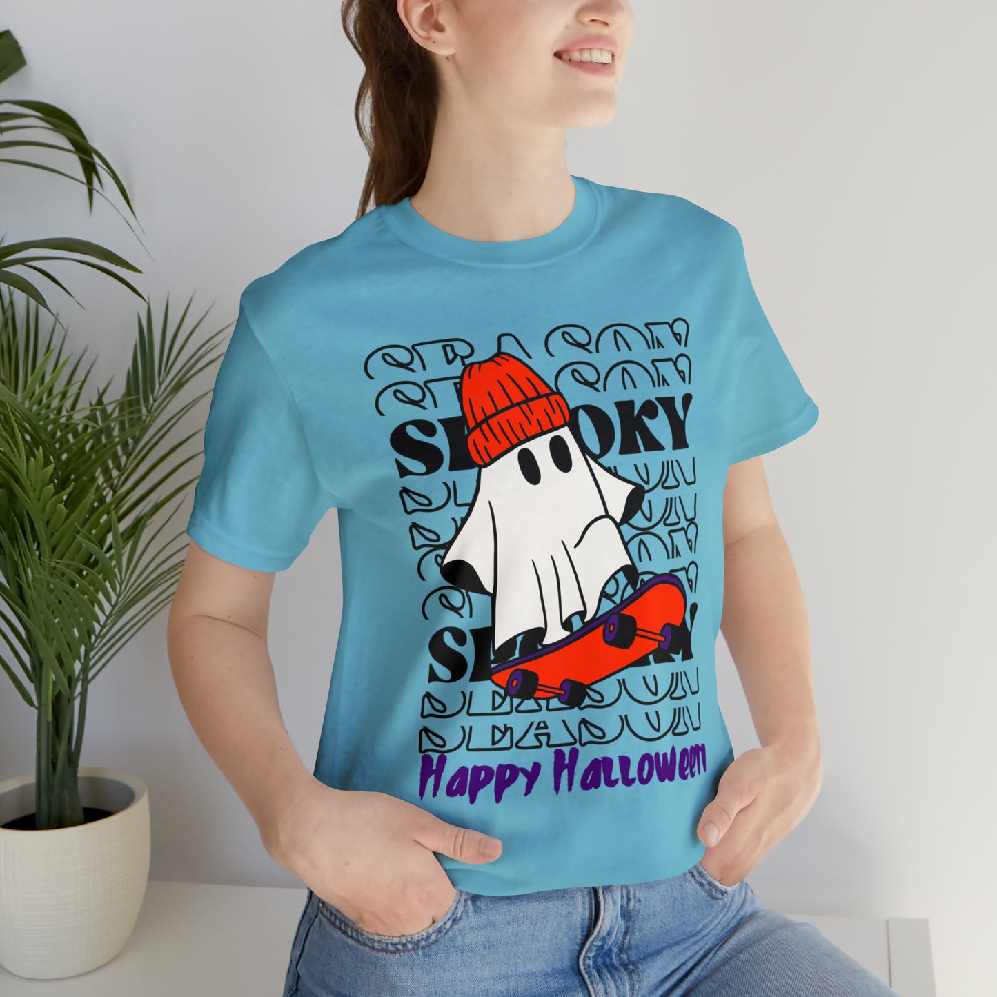Camiseta de manga corta de jersey unisex - Halloween - Pequeño fantasma - 02