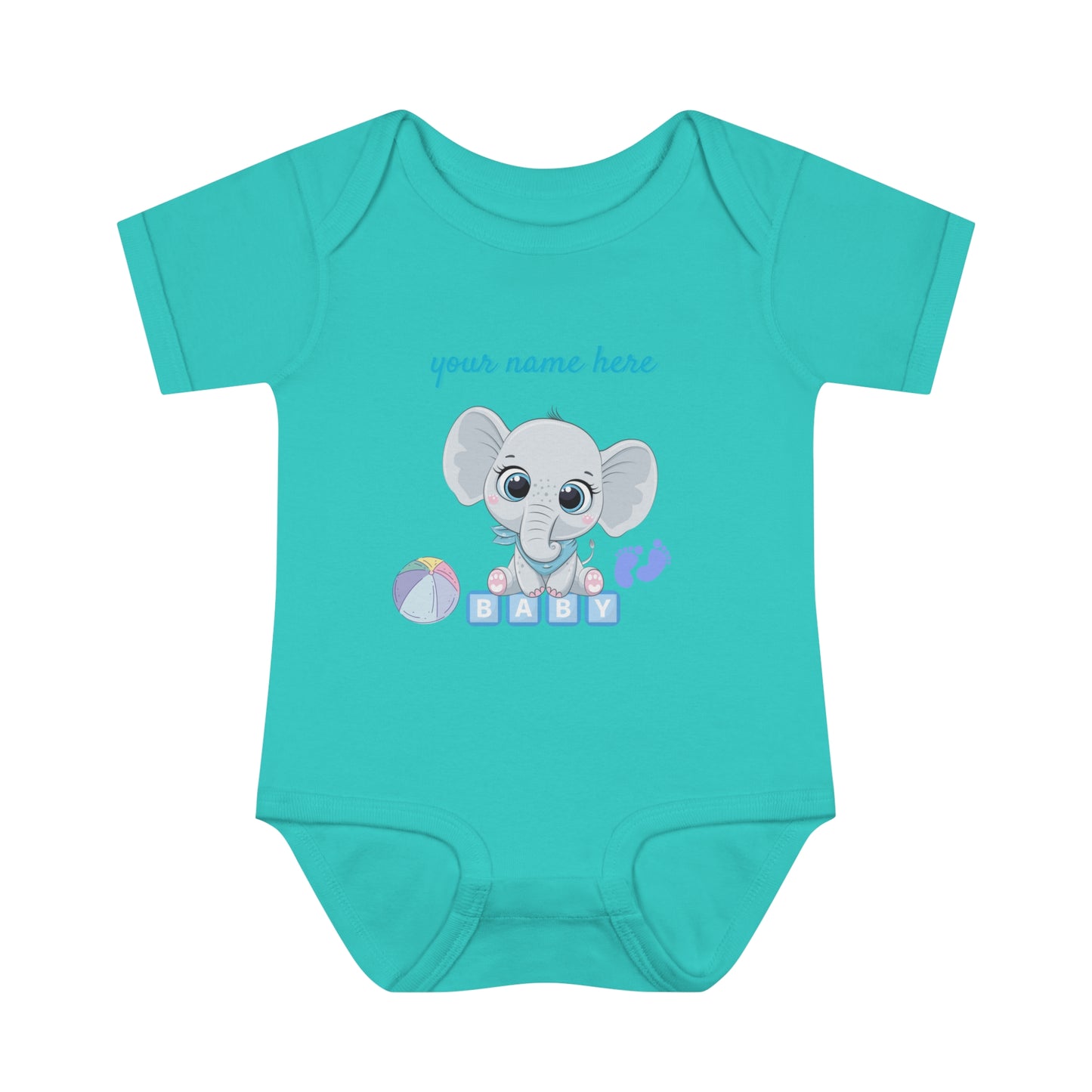 Body côtelé pour bébé - Bébé éléphant - Personnalisé - 01