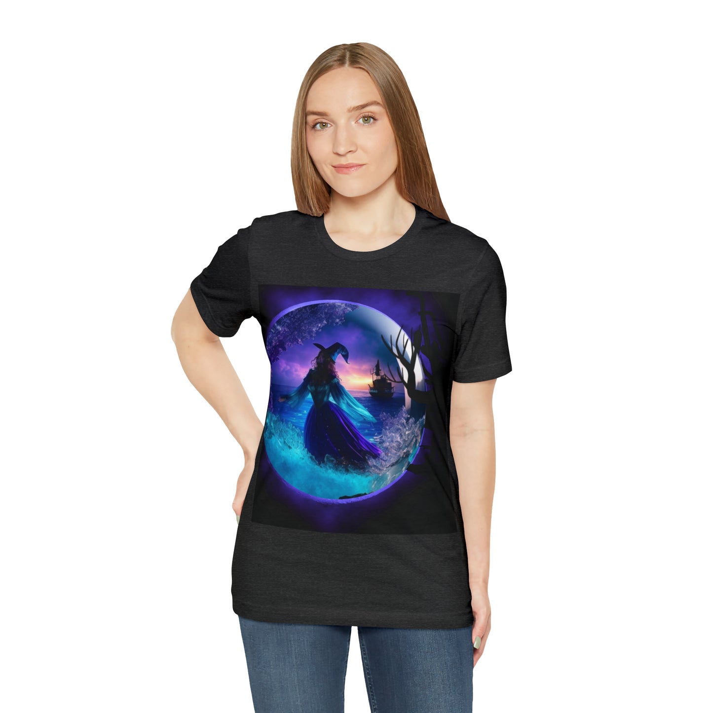 Camiseta de manga corta unisex Jersey - Halloween Witch AI - 02