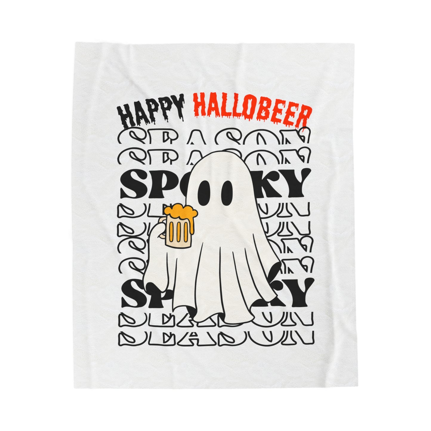 Couverture en peluche en velours - Halloween - Petit Fantôme - 01