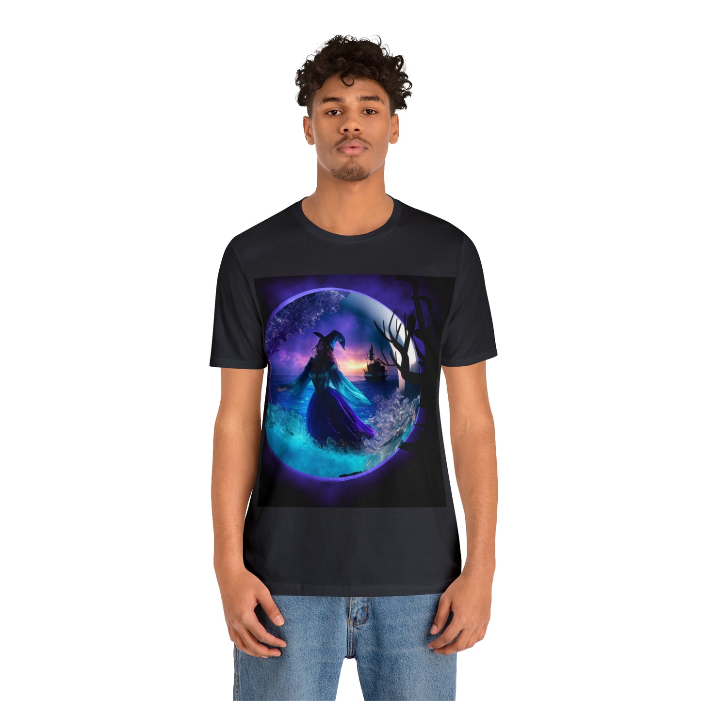 Camiseta de manga corta unisex Jersey - Halloween Witch AI - 02