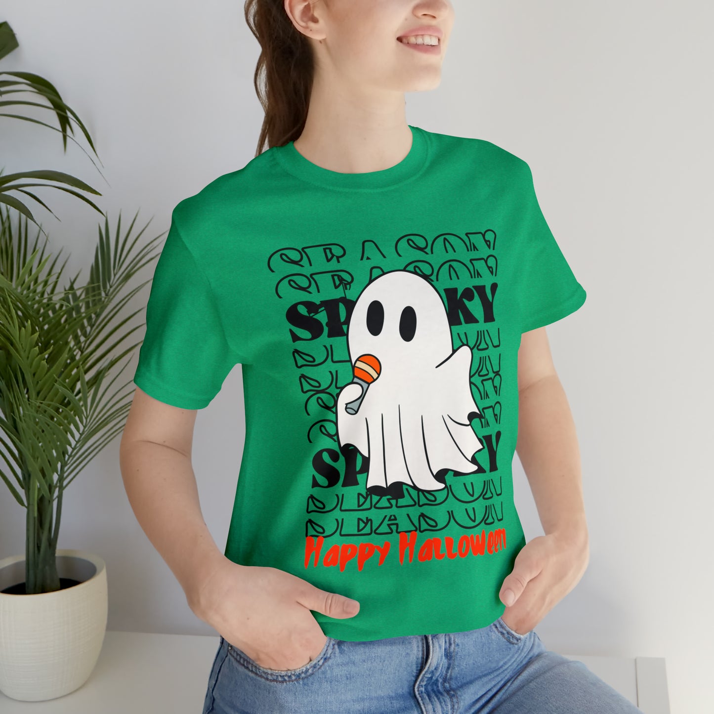 Camiseta de manga corta de jersey unisex - Halloween - Pequeño fantasma - 06