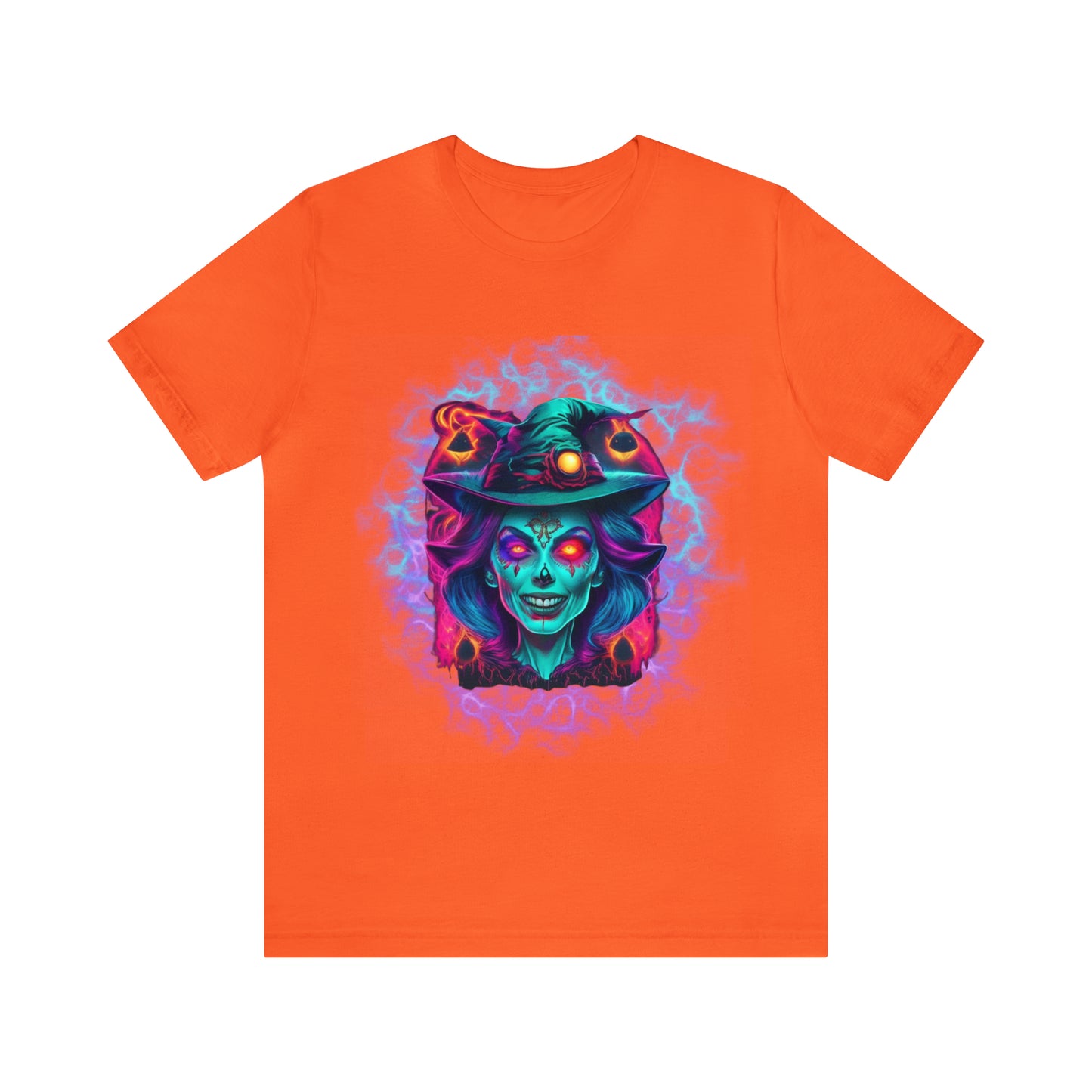 Unisex Jersey Short Sleeve Tee - Halloween Witch Skulls - 02