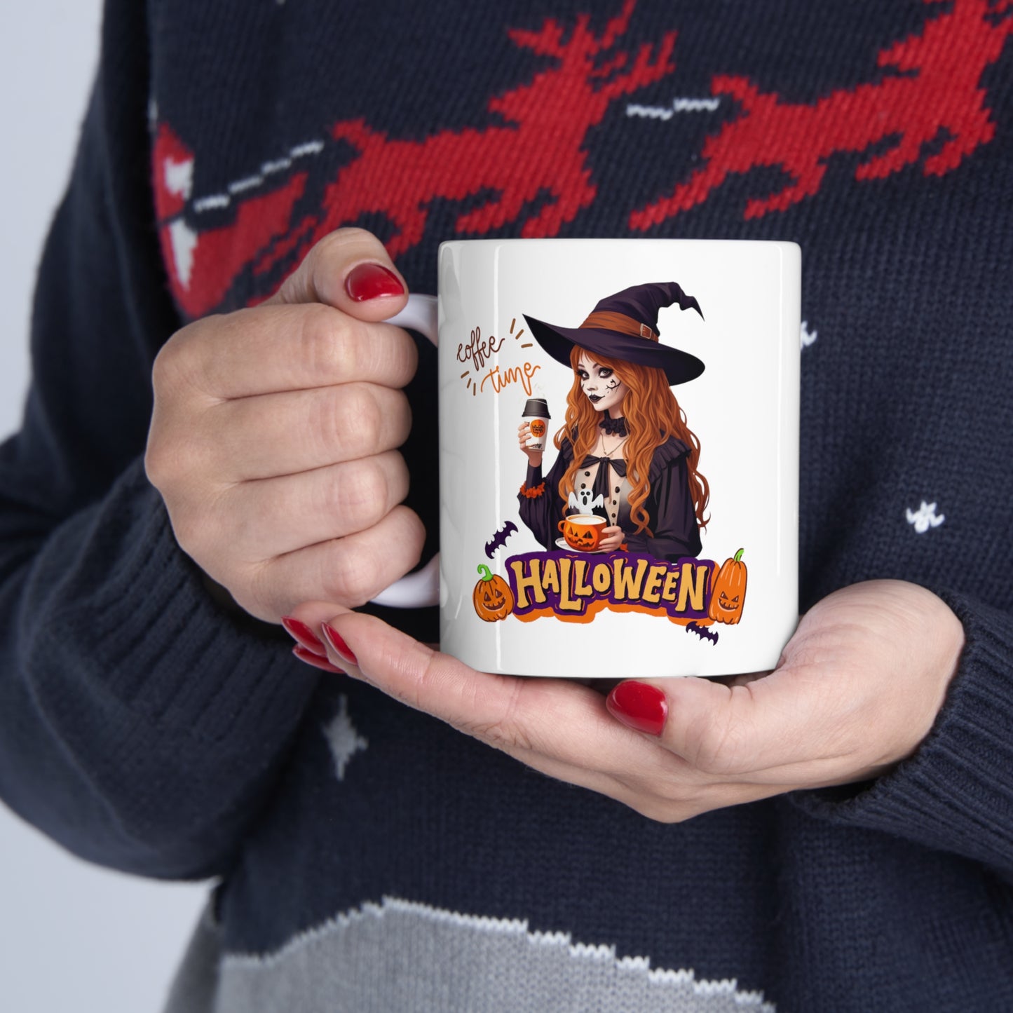Mug en céramique 11oz - Sorcière d'Halloween - 04