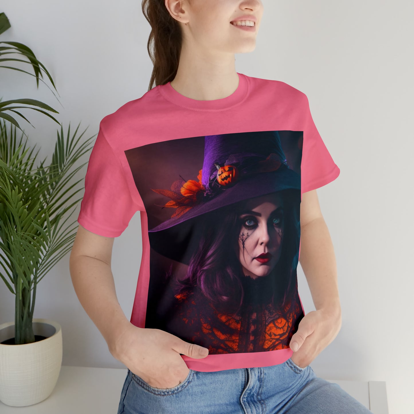 Camiseta de manga corta unisex Jersey - Halloween Witch AI - 05