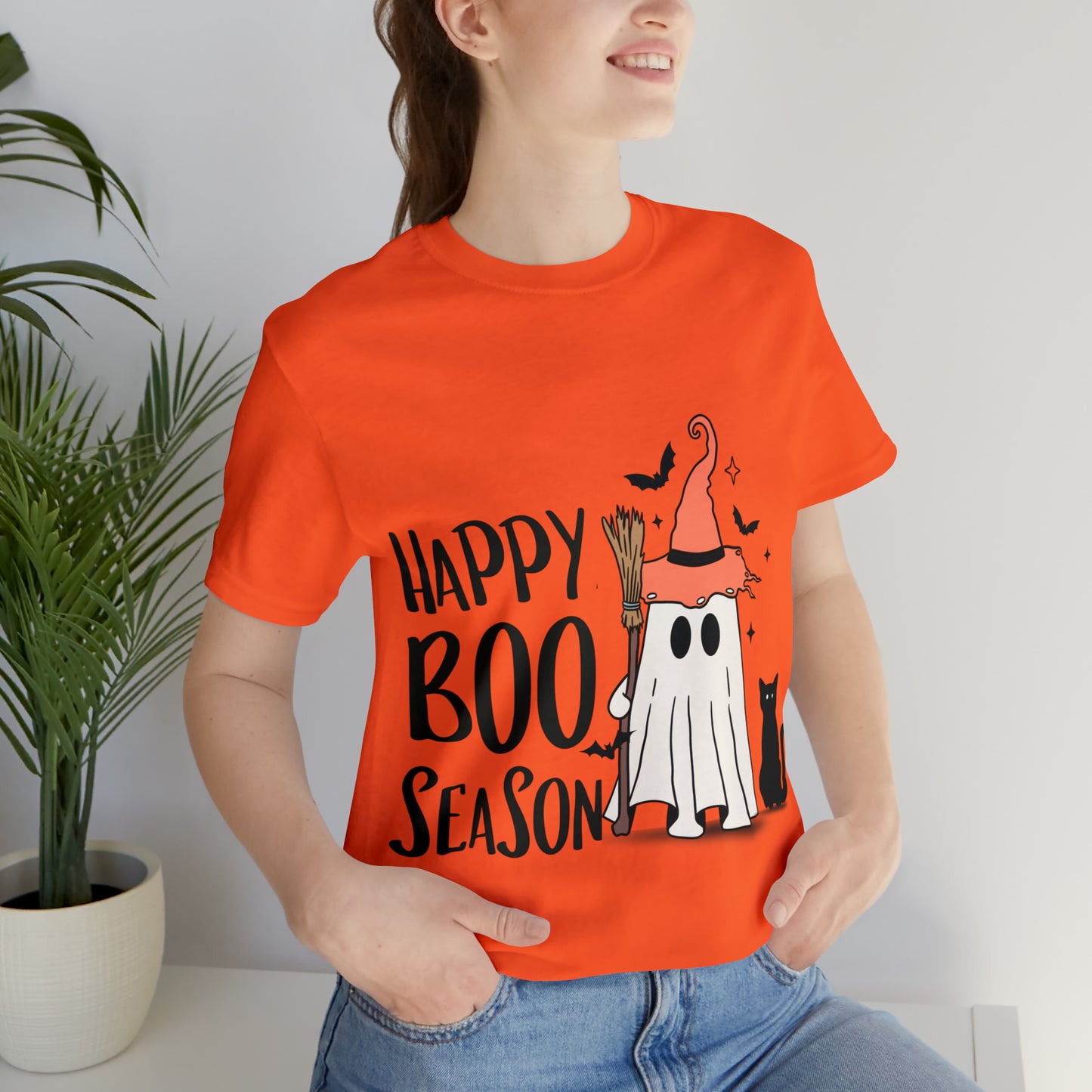 Tee-shirt à manches courtes en jersey unisexe - Halloween - Petit Fantôme - 22
