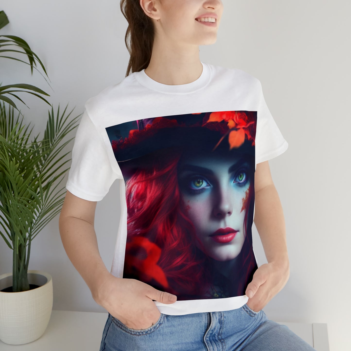 Camiseta de manga corta unisex Jersey - Halloween Witch AI - 04