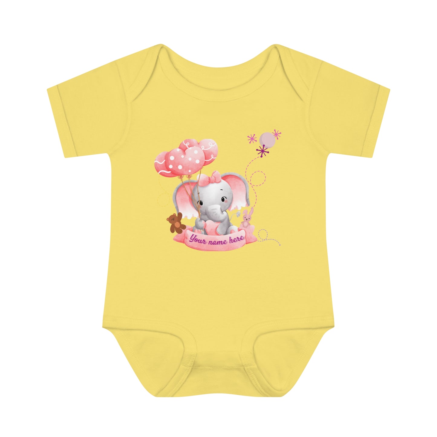 Body côtelé pour bébé - Bébé éléphant - Personnalisé - 02
