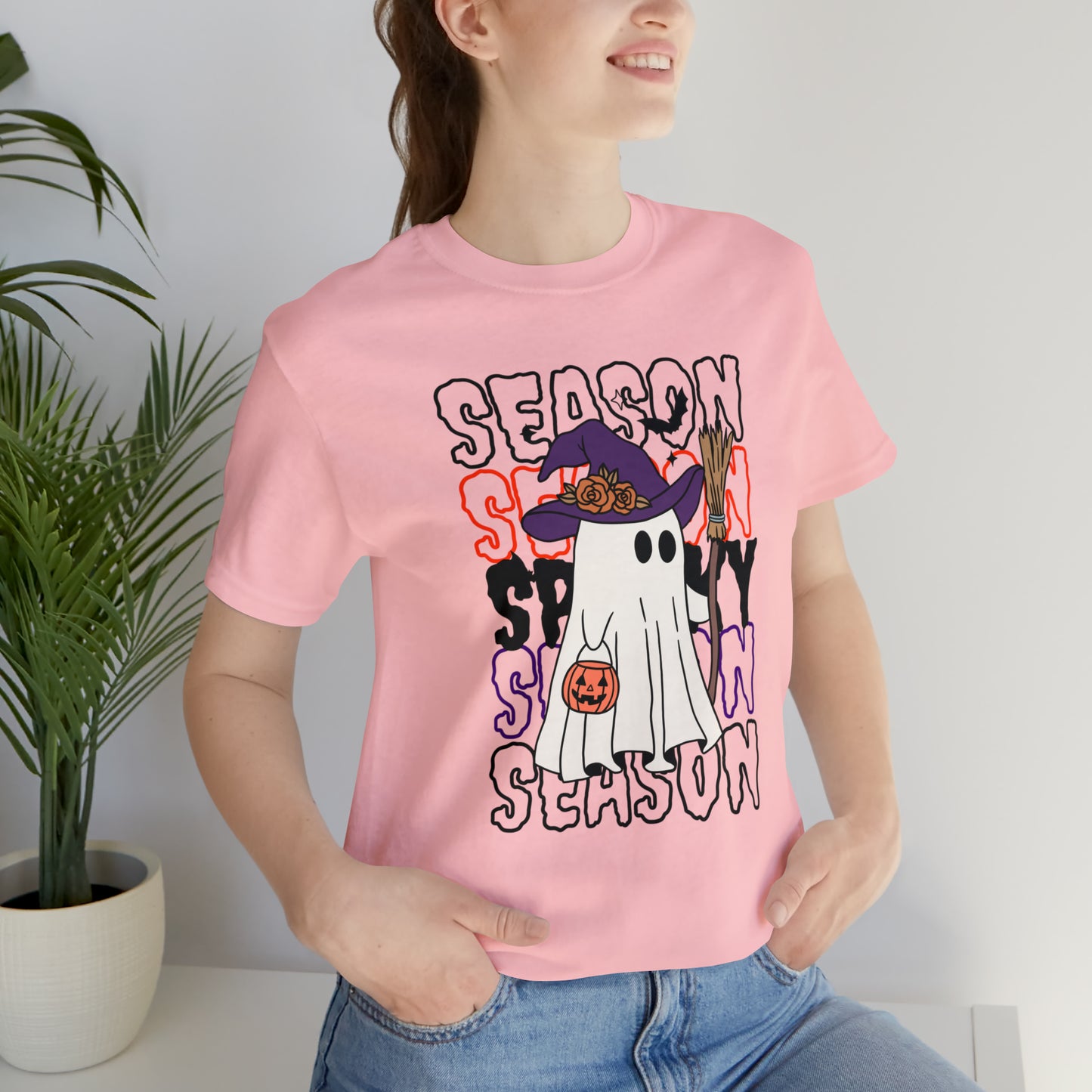 Camiseta de manga corta de jersey unisex - Halloween - Pequeño fantasma - 13